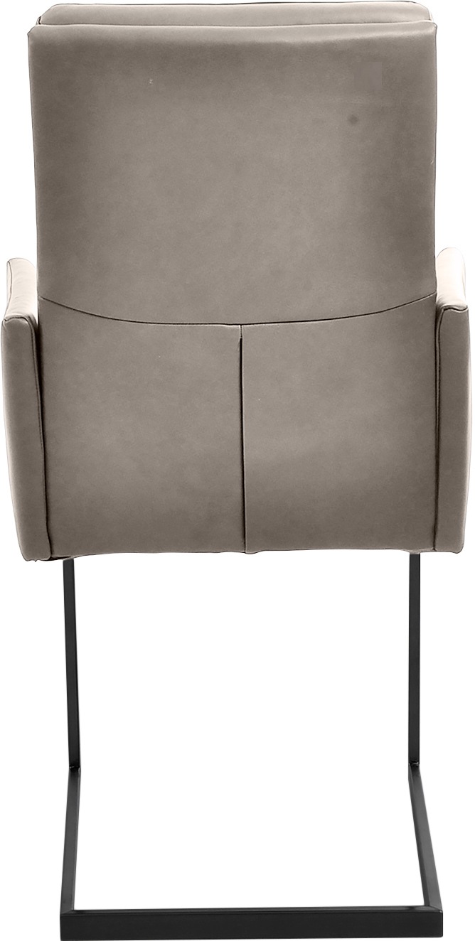 K+W Komfort & Wohnen Armlehnstuhl, Leder CLOUD, stabiles Hochkantrohr, Untergestell in Edelstahloptik oder schwarz