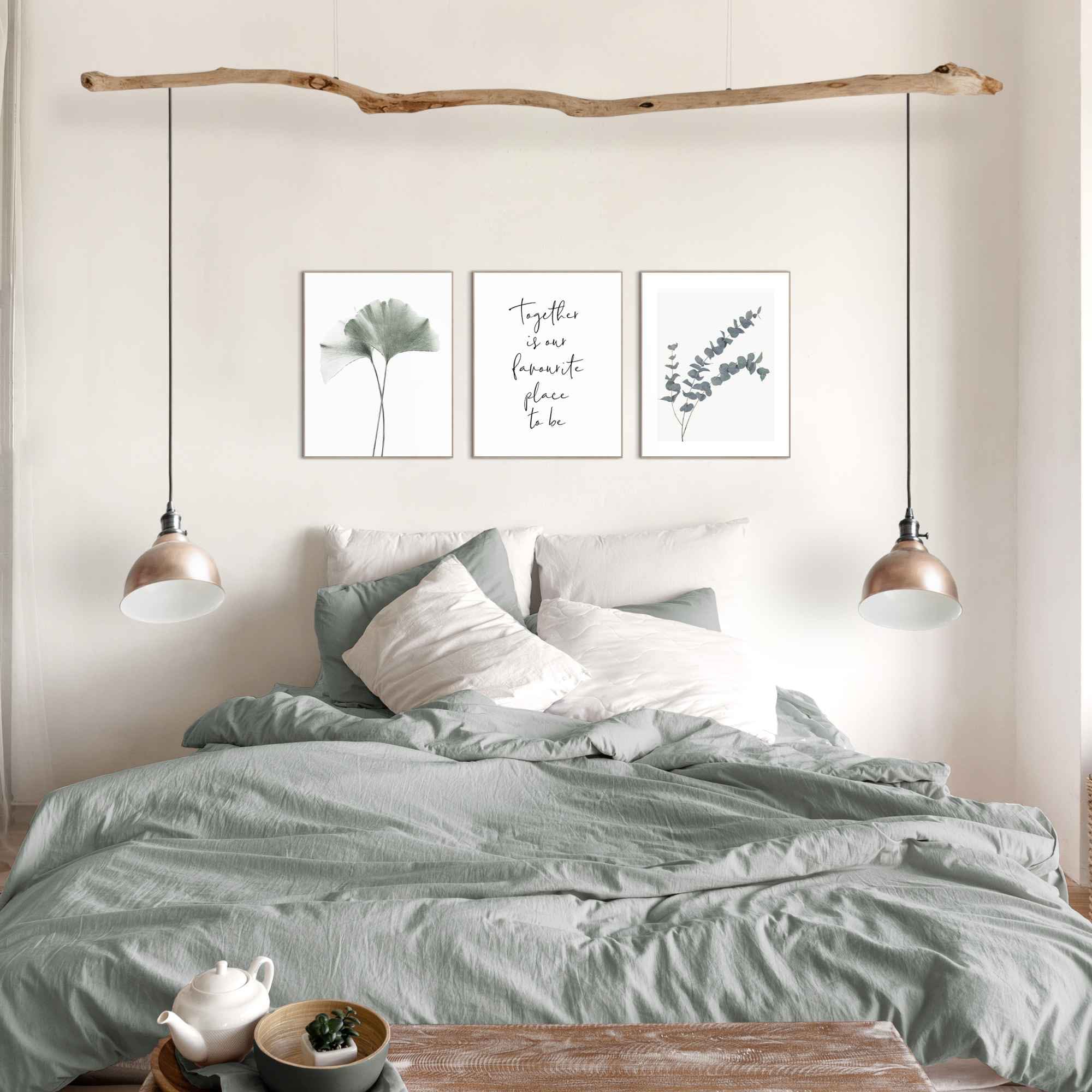 Reinders! Wandbild »Zusammen Eukalyptus - Pflanze - Ginkgo - Natur -  Liebe«, (3 St.) bestellen | BAUR