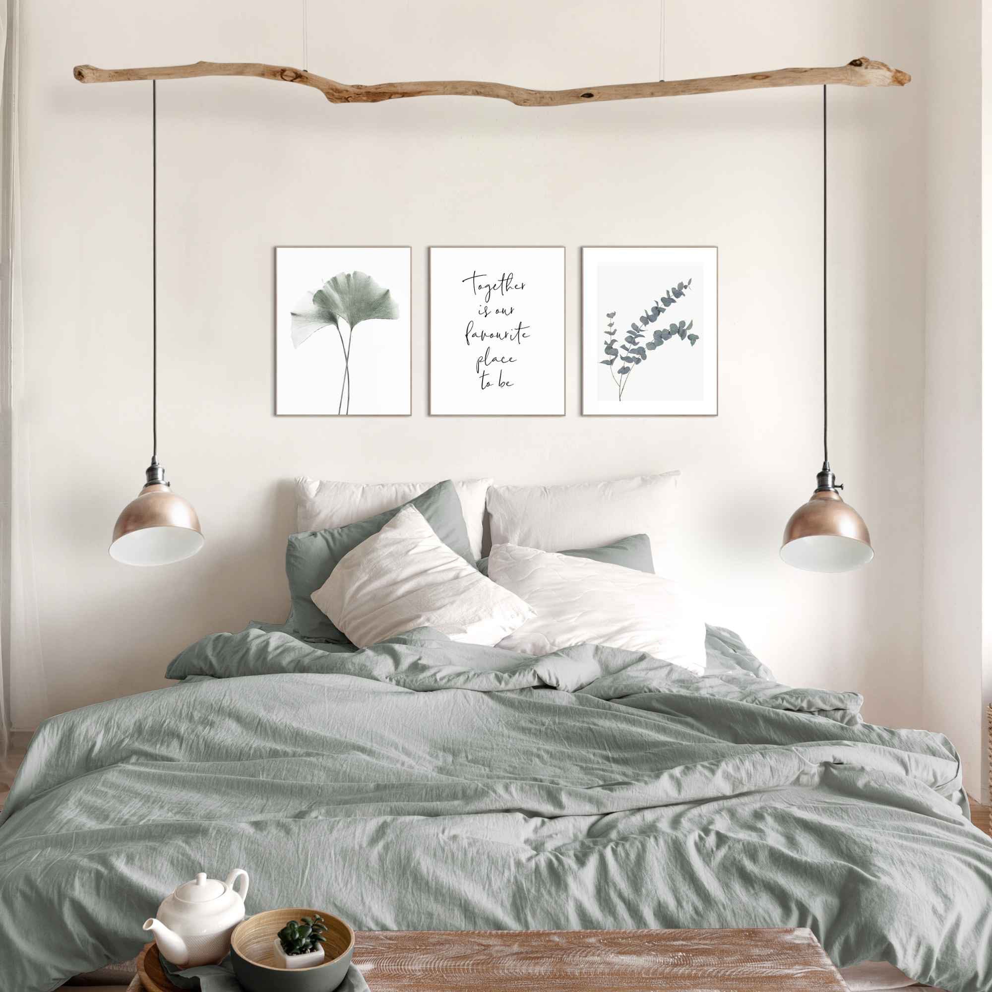 Reinders! Wandbild St.) bestellen (3 Pflanze | Eukalyptus - - - BAUR Liebe«, - Ginkgo Natur »Zusammen