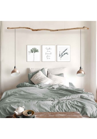 Reinders! Wandbild »Zusammen Eukalyptus - Pflanze - Ginkgo - Natur - Liebe«, (3 St.) kaufen