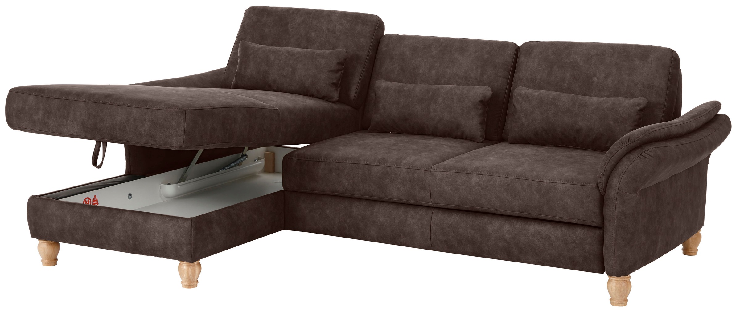 Home affaire Ecksofa »Palace L-Form«, incl. Sitztiefenverstellung, wahlweise mit Bettfunktion und Stauraum
