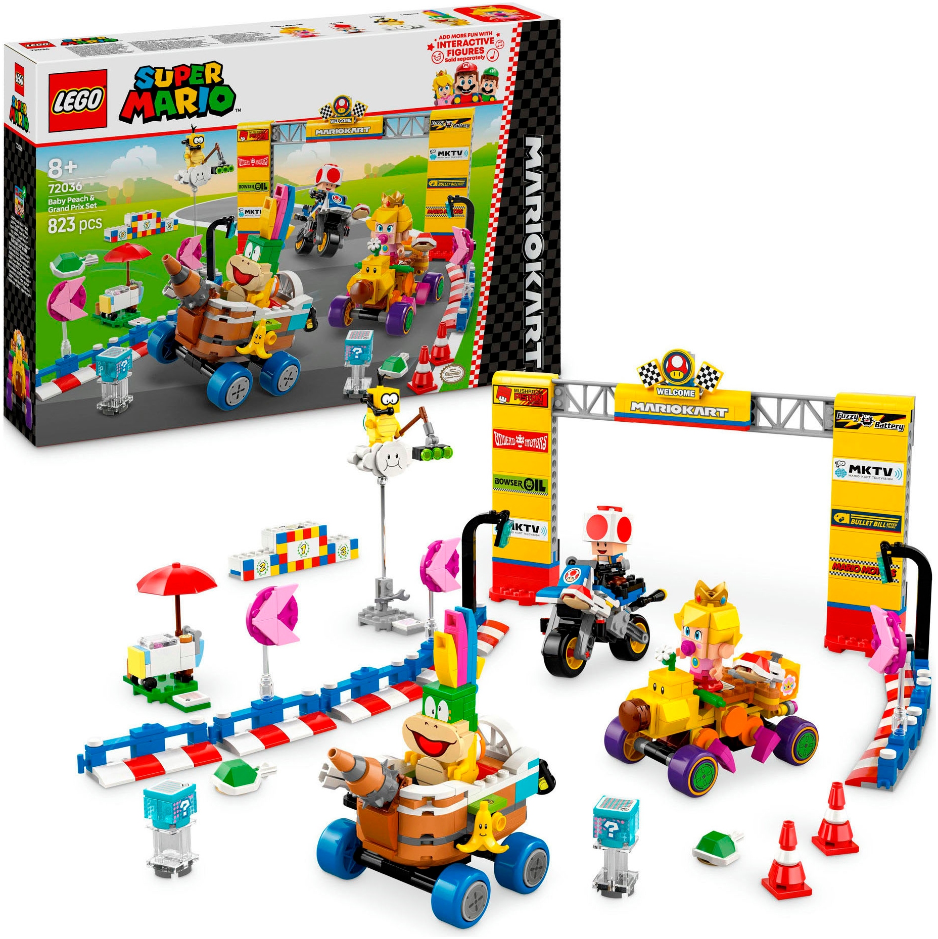 Konstruktionsspielsteine »Mario Kart™ – Baby Peach & Grand Prix–Set (72036), LEGO...