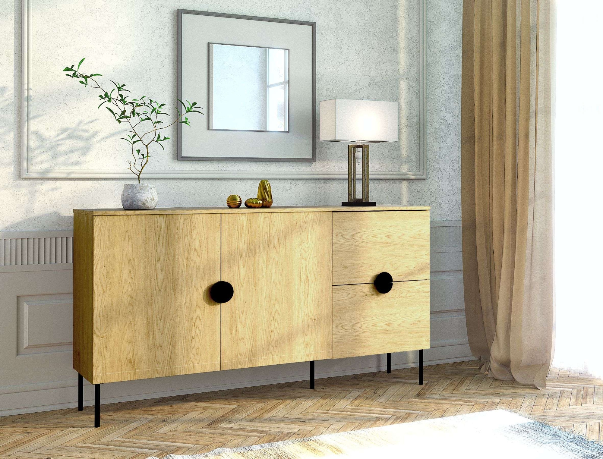 Home affaire Kommode "BELLOT Sideboard mit 2 Schubladen und 2 Türen, B/T/H: günstig online kaufen