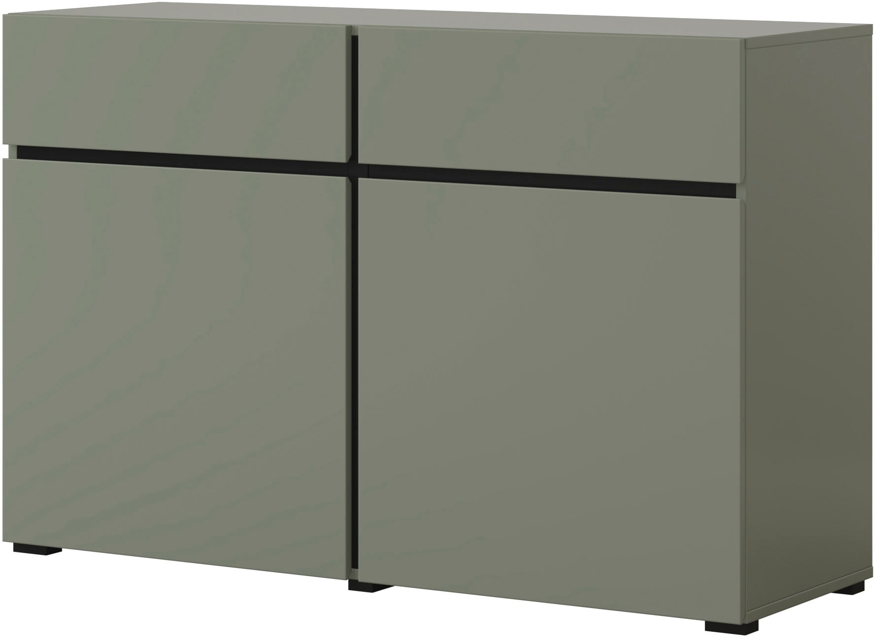 INOSIGN Sideboard »Cross,Breite 119,5 cm, moderne grifflose Kommode,2 Türen/2 Schubkästen«, Schubladenschrank,Anrichte mit viel Stauraum, Einlegeböden verstellbar