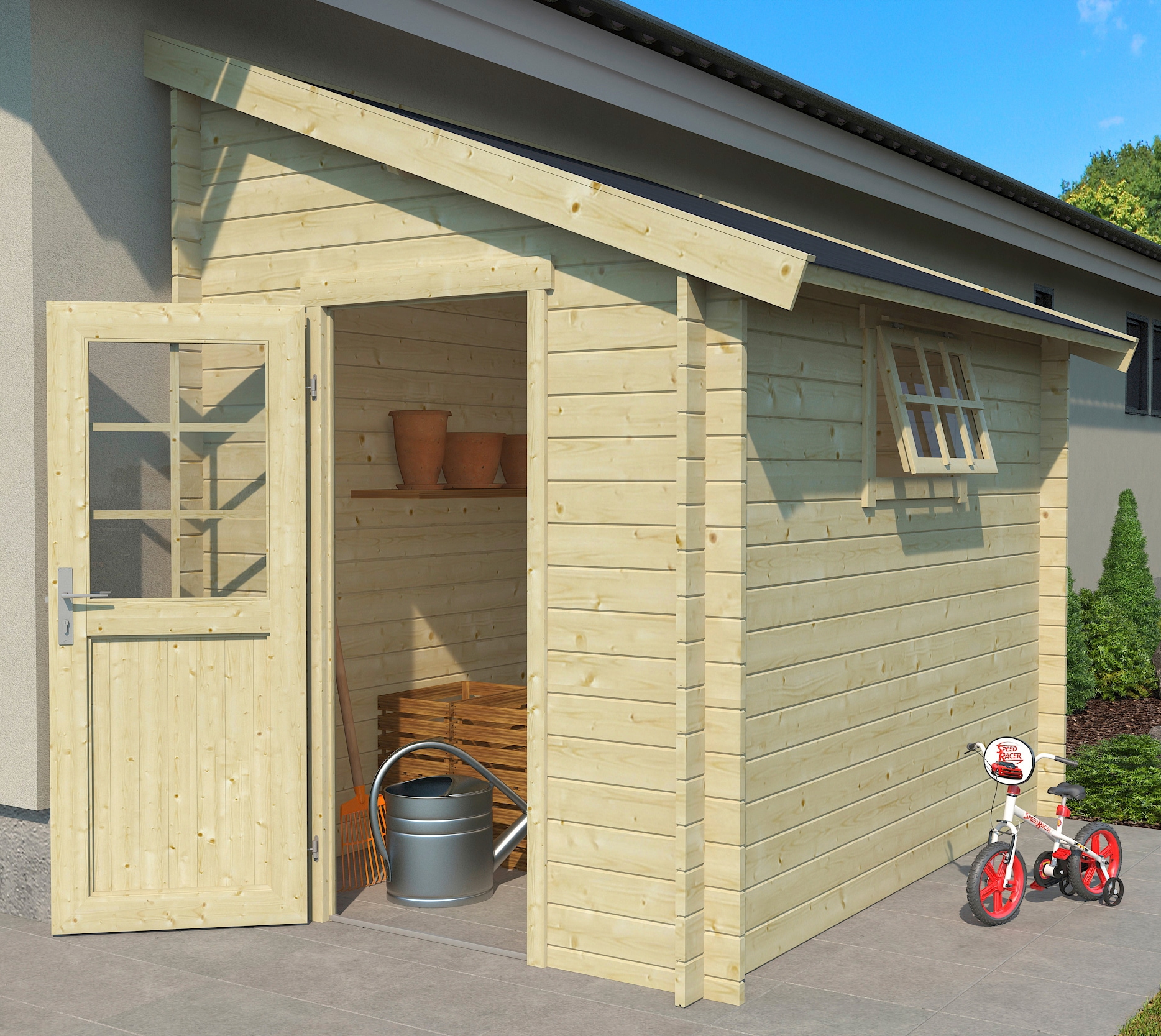 LASITA MAJA Gartenhaus "Jura 2" Blockbohlenhaus 28mm
