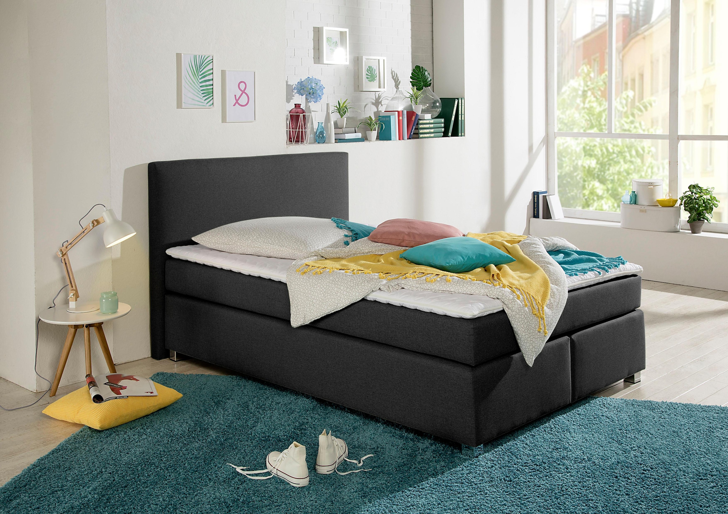 Home affaire Boxspringbett "Eliana" inkl. Topper, in 4 Breiten, 3 Matratzen günstig online kaufen