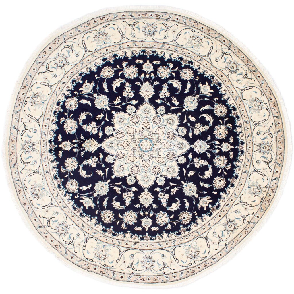 morgenland Orientteppich »Perser - Nain rund - 243 x 243 cm - dunkelblau«, rund