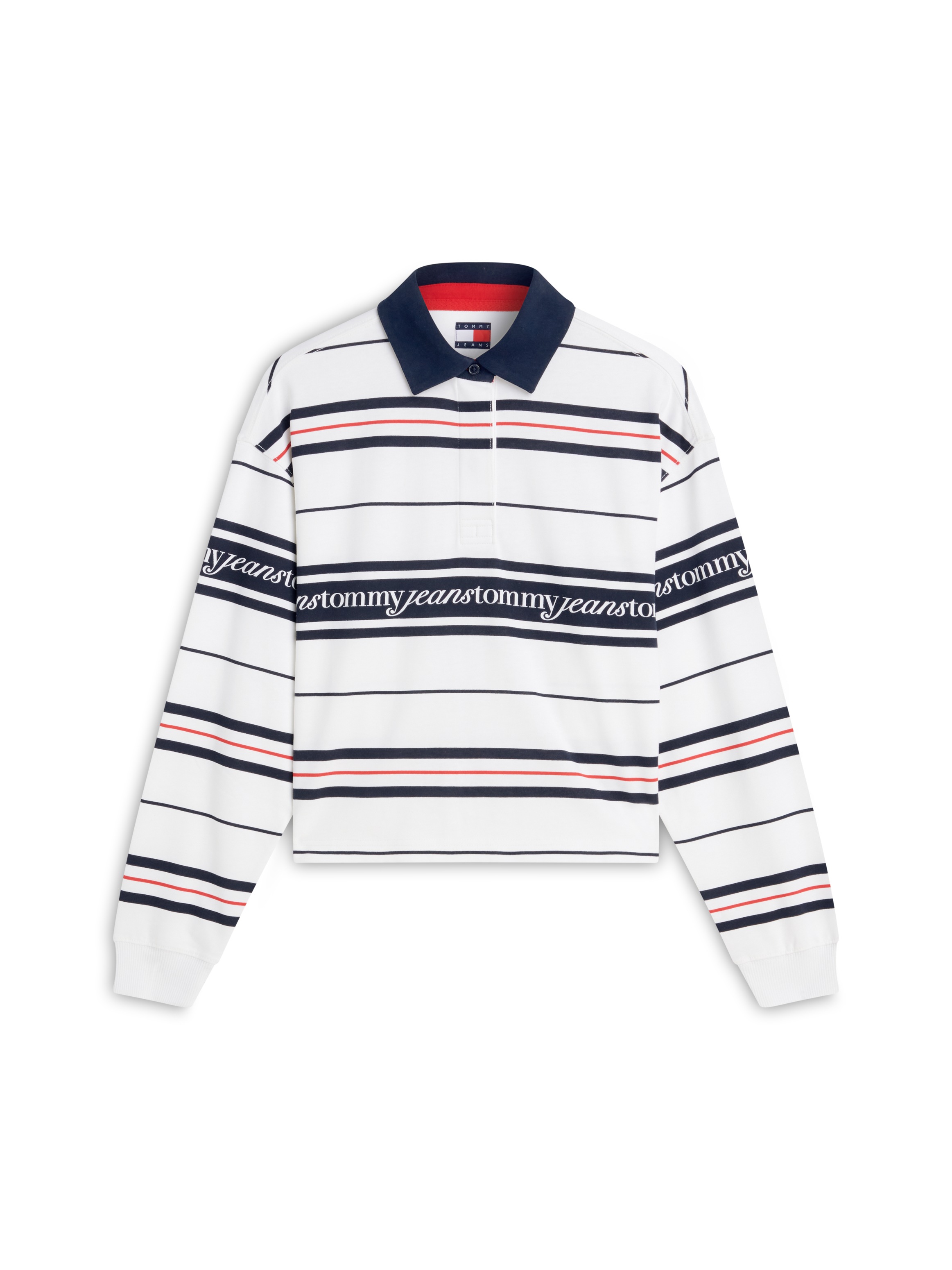 Tommy Jeans Sweatshirt »TJW RLX SCRIPT RUGBY«, Baumwolle,  relaxed fit, Polokragen
