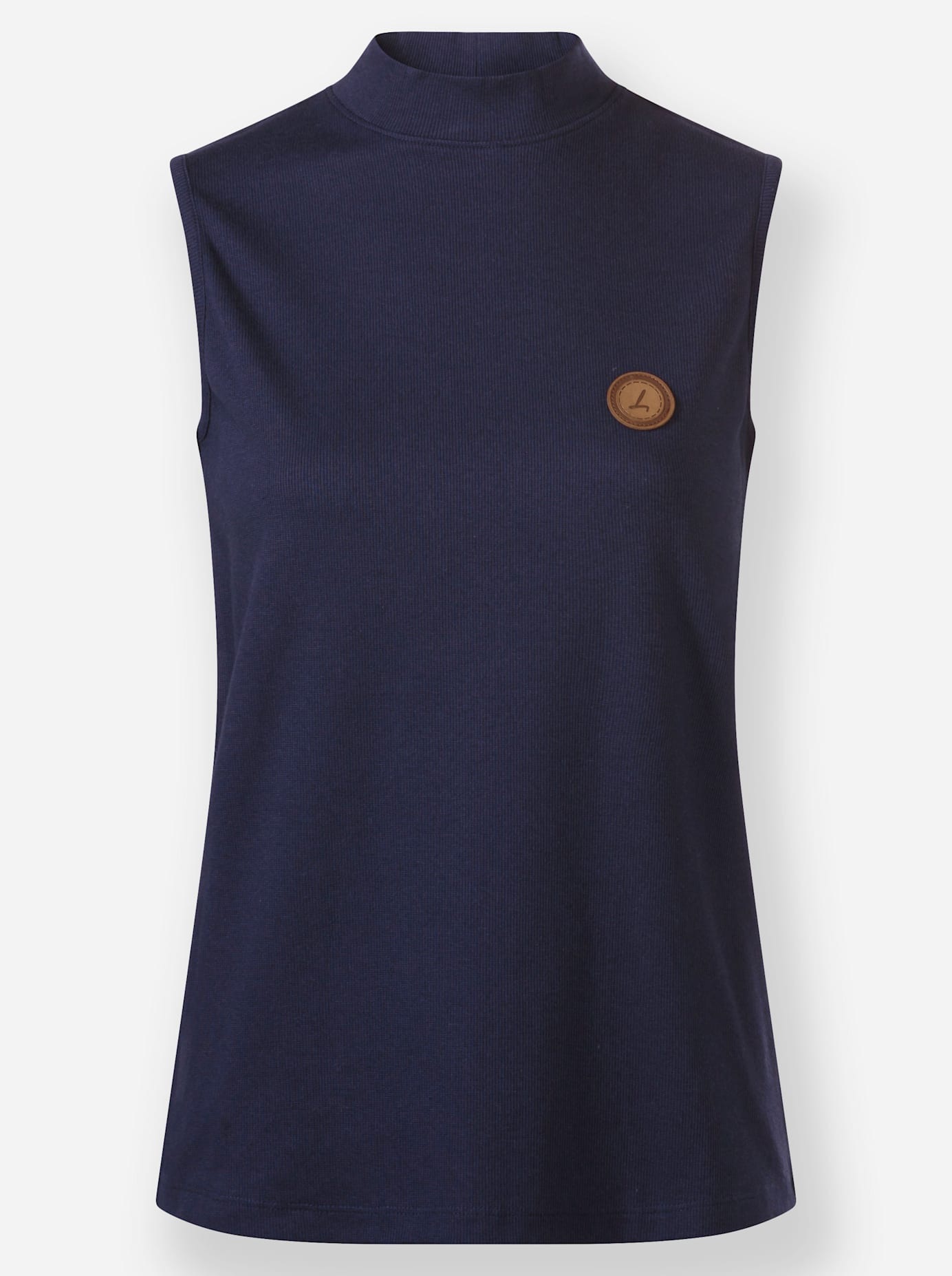 Shirttop CASUAL LOOKS, Damen, Gr. 36, blau (marine), 95% Baumwolle, 5% Elasthan, unifarben, Tops Shirttop 2