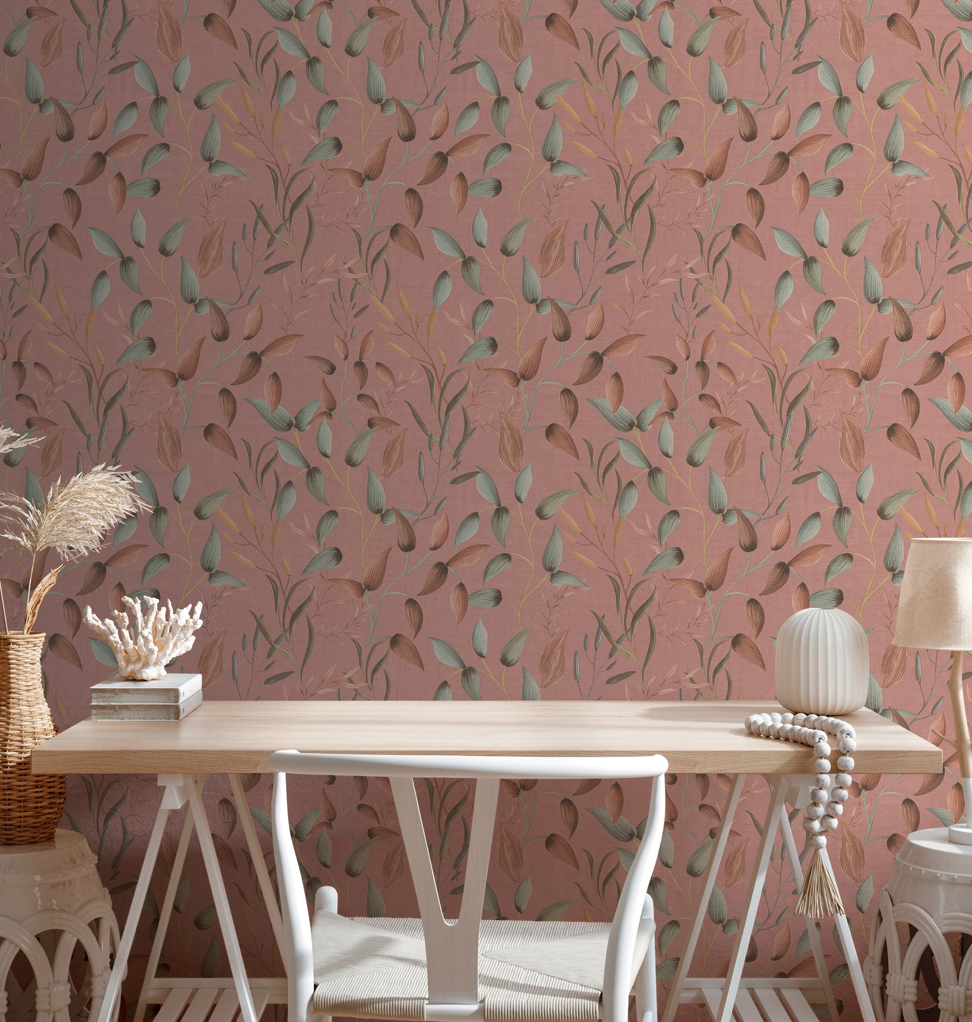A.S. Création Vliestapete »PintWalls II Blätterranken Tapete Mustertapete Blätter Natur«, matt, Vliestapete floral für Schlafzimmer Küche Wohnzimmer Blätterranke Flur