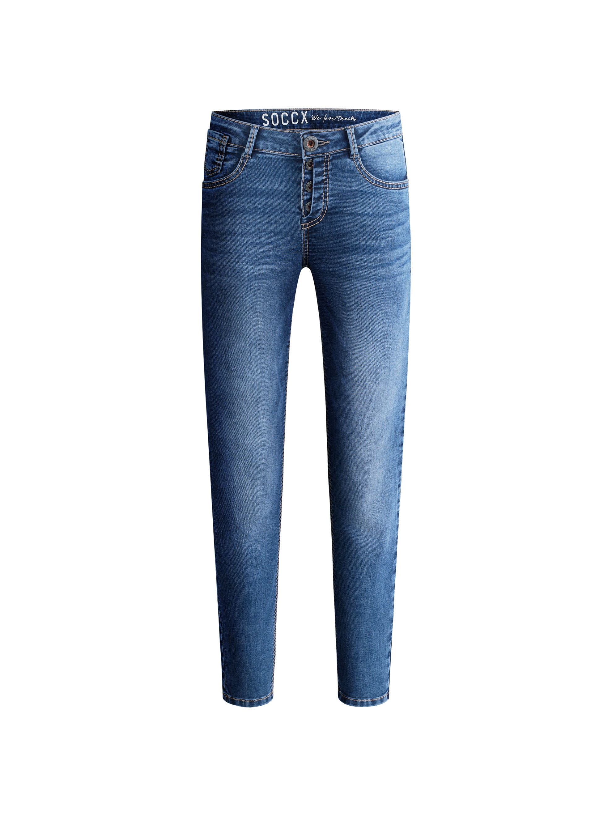 SOCCX Slim-fit-Jeans mit verkürztem Bein