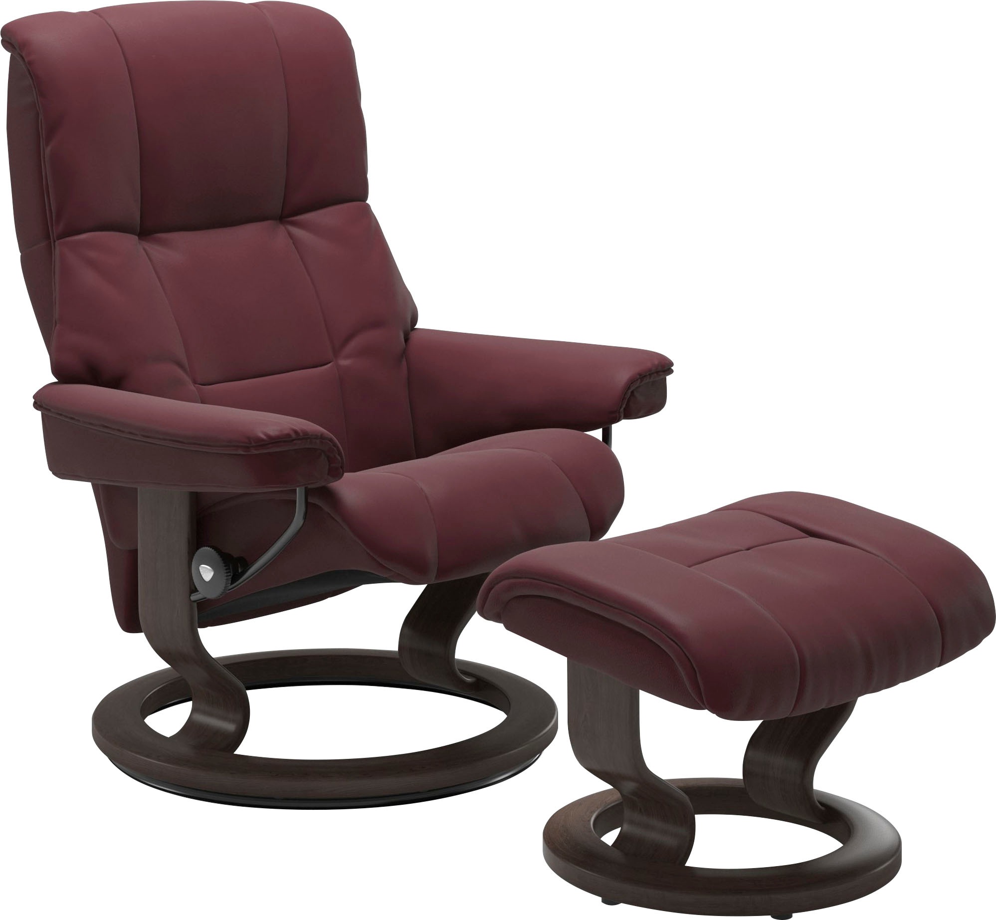 Fußhocker STRESSLESS, B:55cm H:38cm T:39cm, rot, Leder BATICK: BATICK ist ein leicht korrigiertes, durchgefärbtes und genarbtes Möbelleder, bei dem