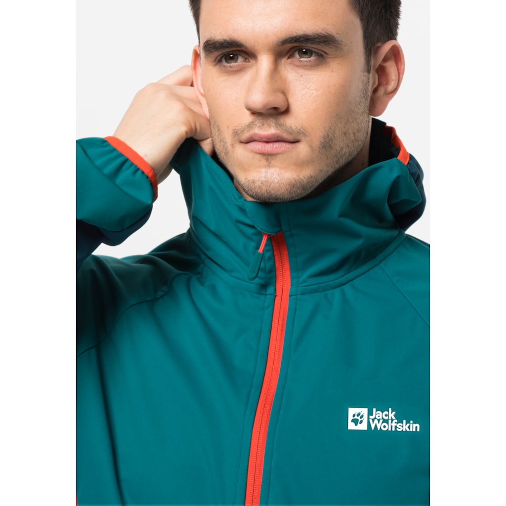 Jack Wolfskin Softshelljacke »EAGLE PEAK II HOODY M«, mit Kapuze