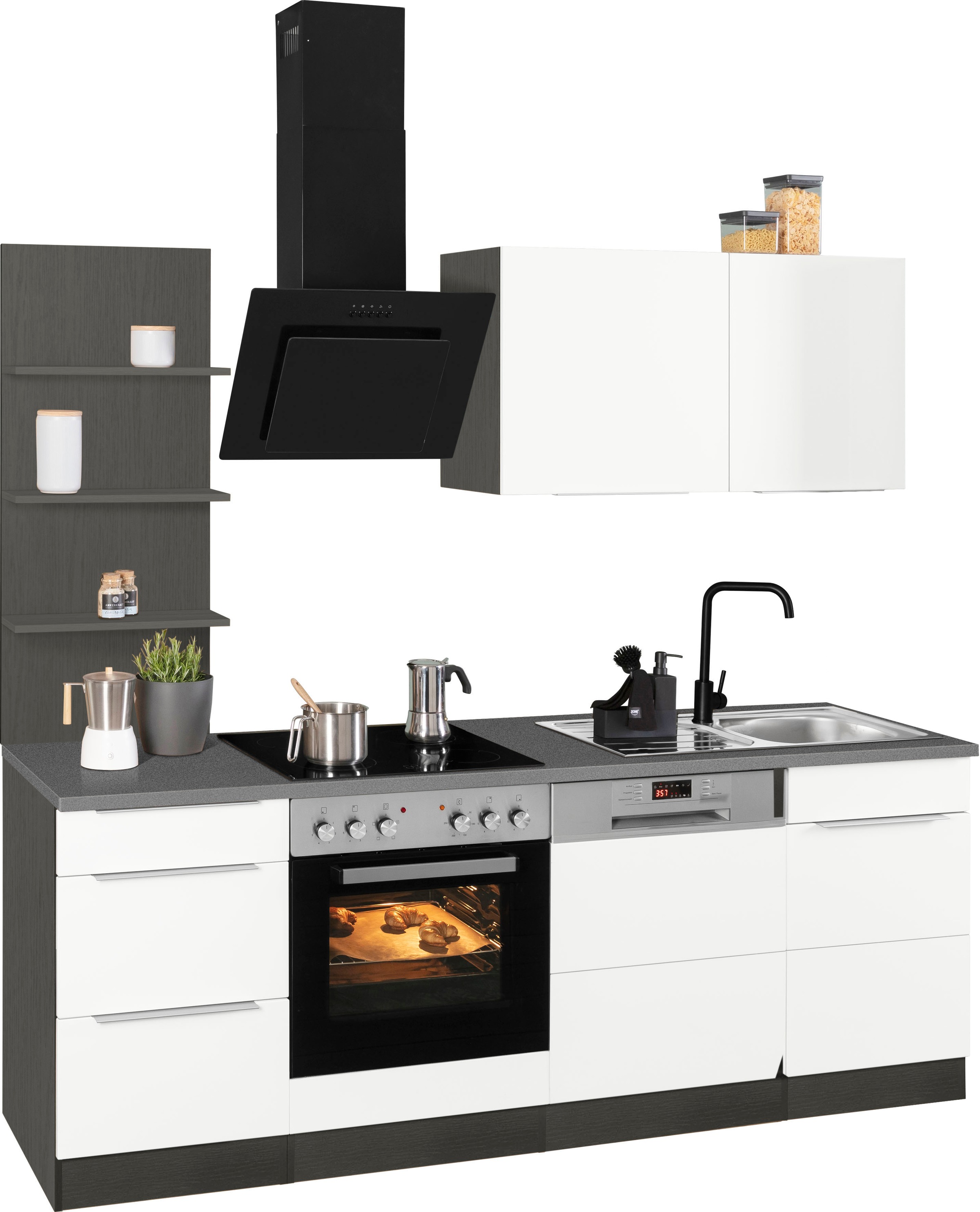 KOCHSTATION Küchenzeile "KS-Brindisi", Breite 220 cm, wahlweise mit E-Gerät günstig online kaufen