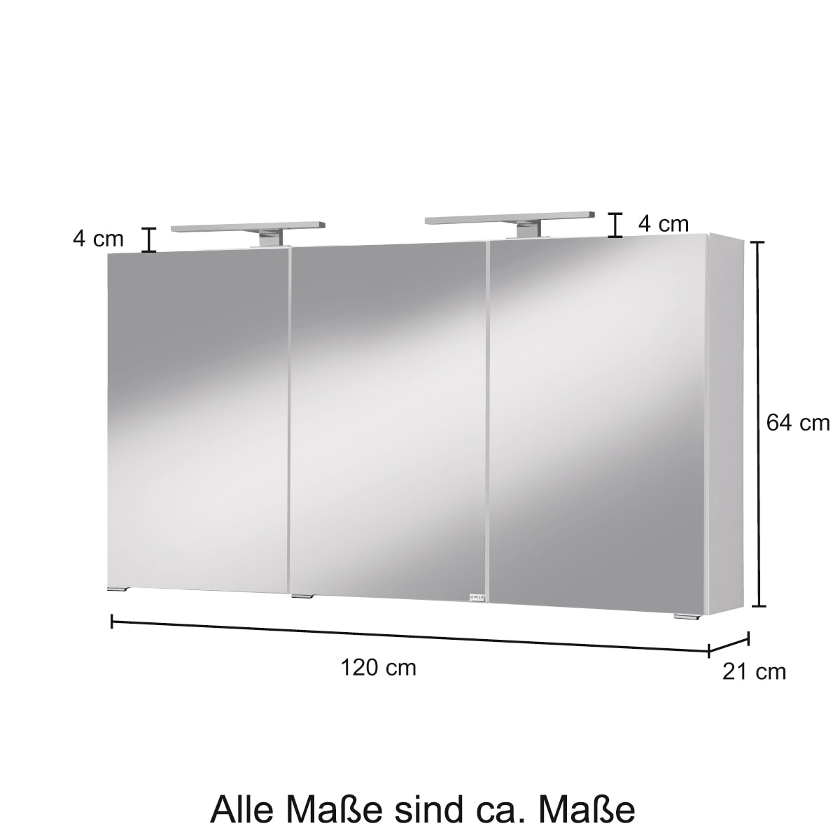 cm, mit Softclose-Funktion Spiegelschrank bestellen MÖBEL »Malibu«, | Breite 120 Spiegeltüren und BAUR HELD