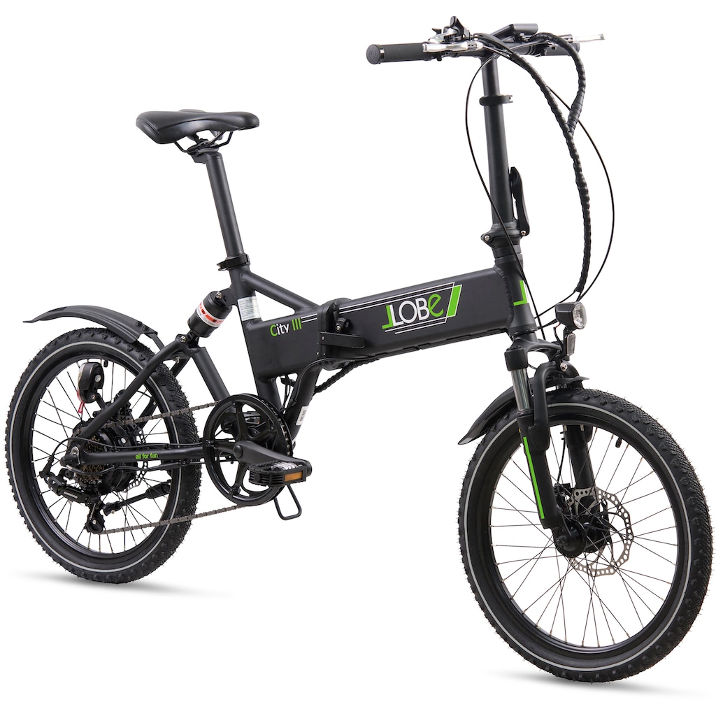 LLobe E-Bike »City III schwarz«, 7 Gang, Shimano, Heckmotor 250 W