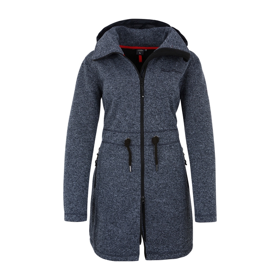 DEPROC Active Softshellparka »KEDGWICK WOMEN LONG«, Softshellmantel in urbaner Strickfleeceoptik