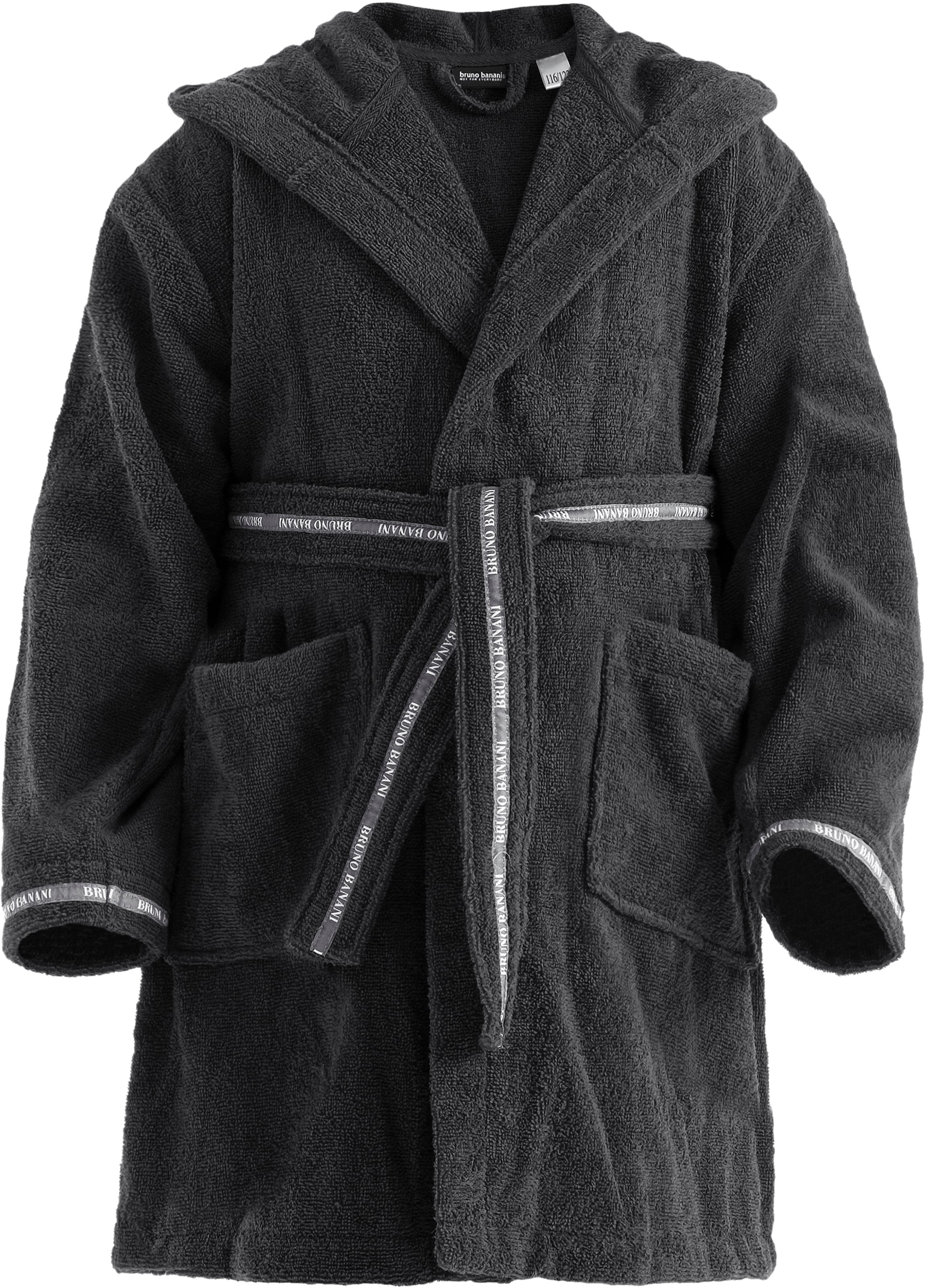 Bruno Banani Kinderbademantel »Danny, Ideal für Zuhause, Schwimmbad oder im Urlaub«, (1 St.), mit Logostreifen, aus 100% Baumwolle