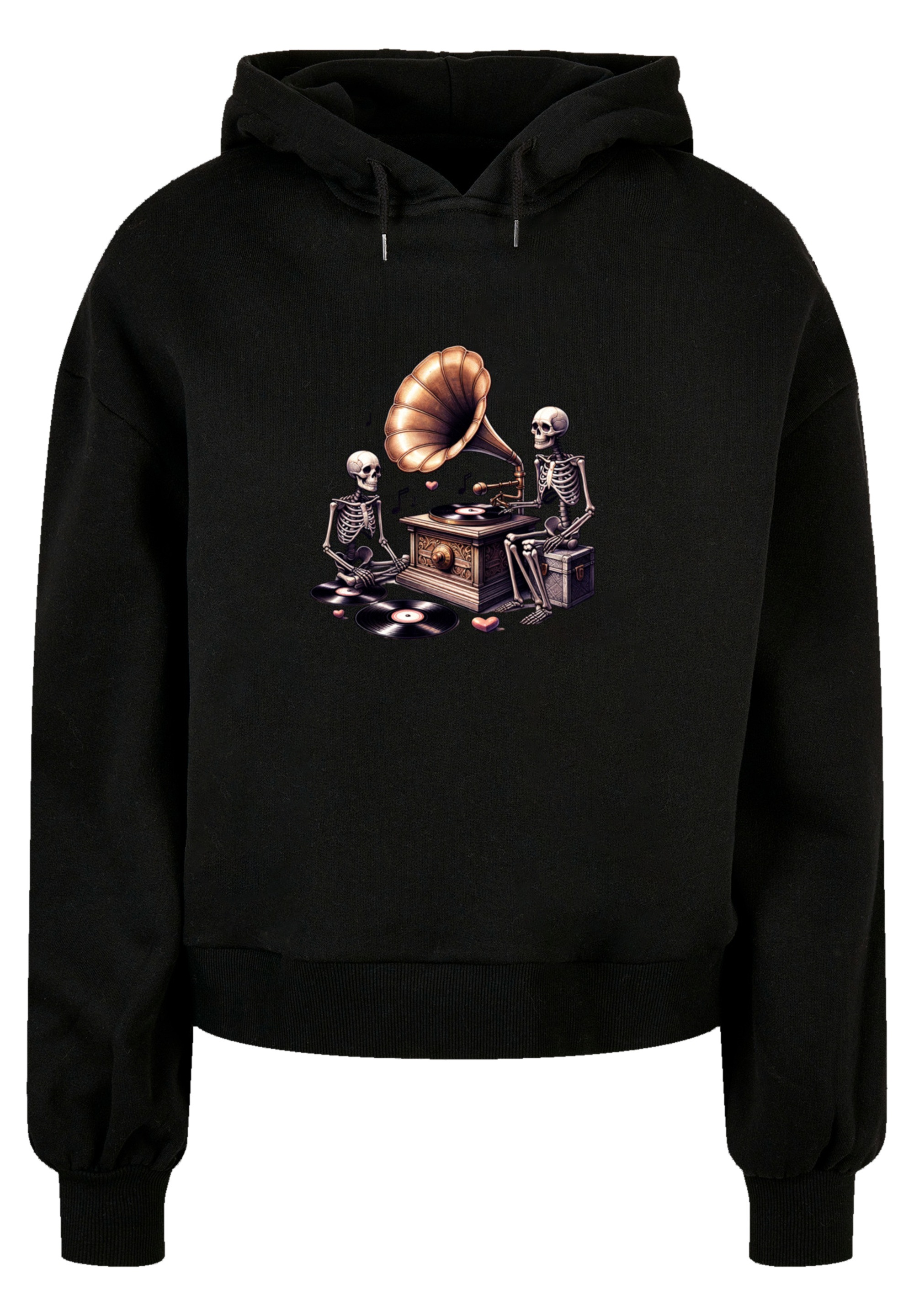 F4NT4STIC Sweatshirt »Gothic Skeleton Vintage Plattenspieler«, Premium Qualität