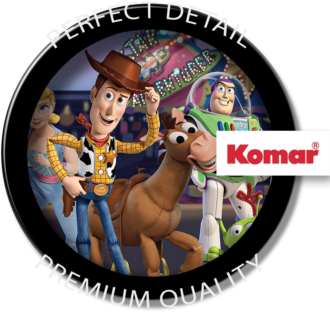 Leinwandbild KOMAR "Toy Story The Greatest Team - Größe 60 x 40 cm", bunt (farbe rahmen: braun, farbe bild(er): bunt), B:60cm H:40cm T:2cm, Holz, Papier, Bilder, Leinwandbild, Keilrahmenbild mit Echtholzrahmen, Kinderzimmer 3