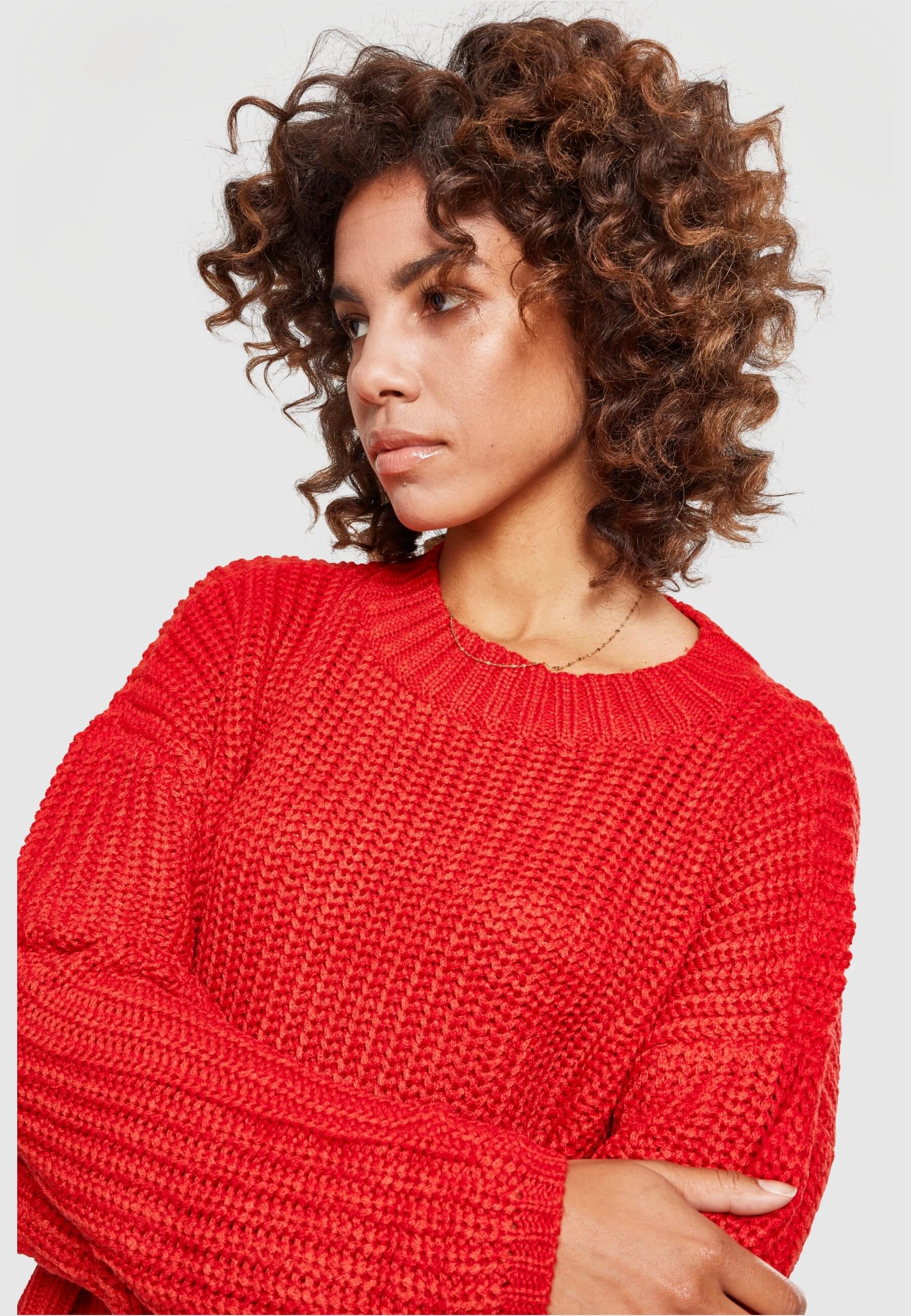 URBAN CLASSICS Rundhalspullover »Urban Classics Damen Ladies Wide Oversize Sweater«, (1 tlg.)