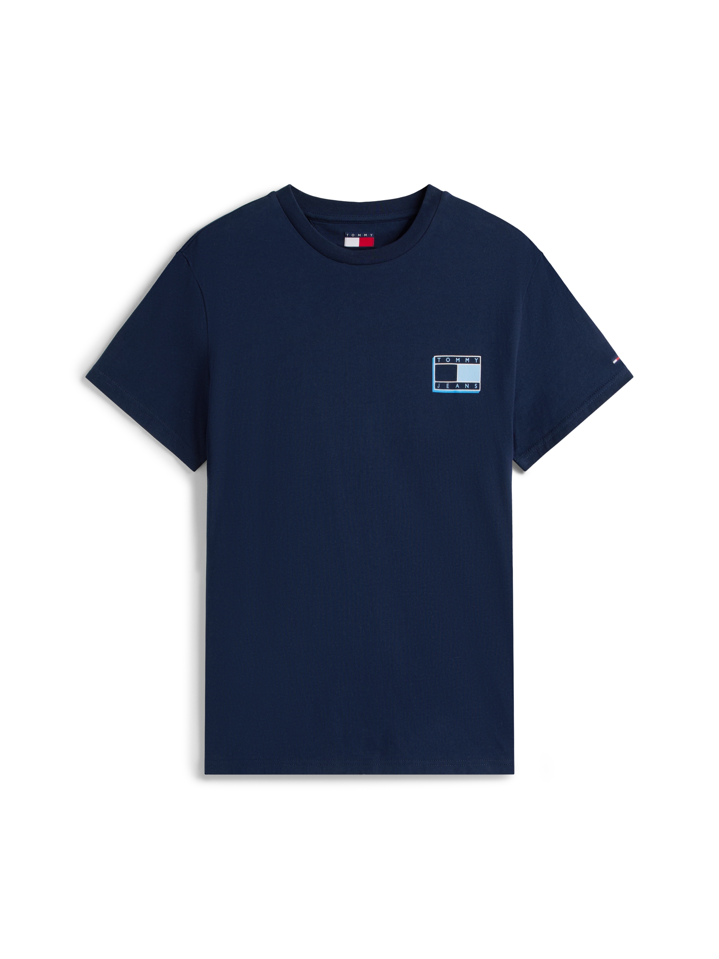 Tommy Jeans T-Shirt »TJM SLIM POP COLOR FLAG TEE EXT«, Mit Rundhalsausschnitt
