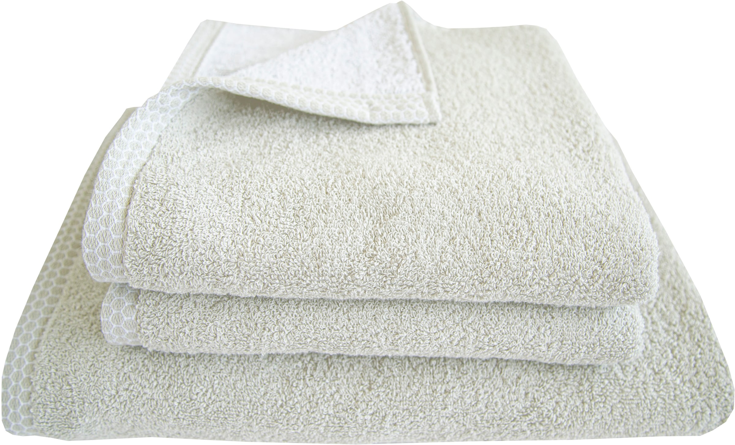 Handtuch Set DYCKHOFF, silber, Frottier, Obermaterial: 100% Baumwolle, Handtuch-Sets, "Pure Natural Comb", 2 Handtücher (50x100cm), 1 Duschtuch