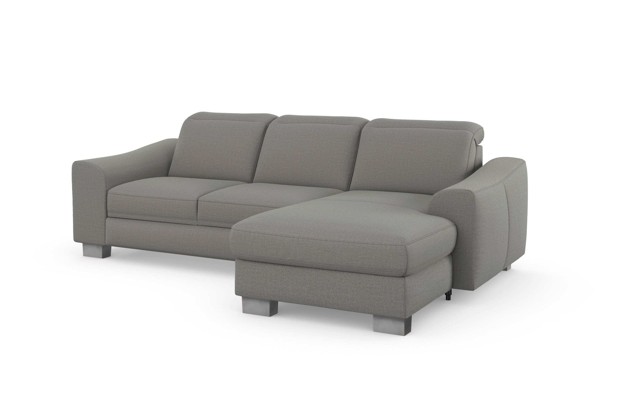 sit&more Ecksofa »Dundee L-Form« mit Federkern und Edelstahlfüßen, wahlweise mit Kopfteilverstellung