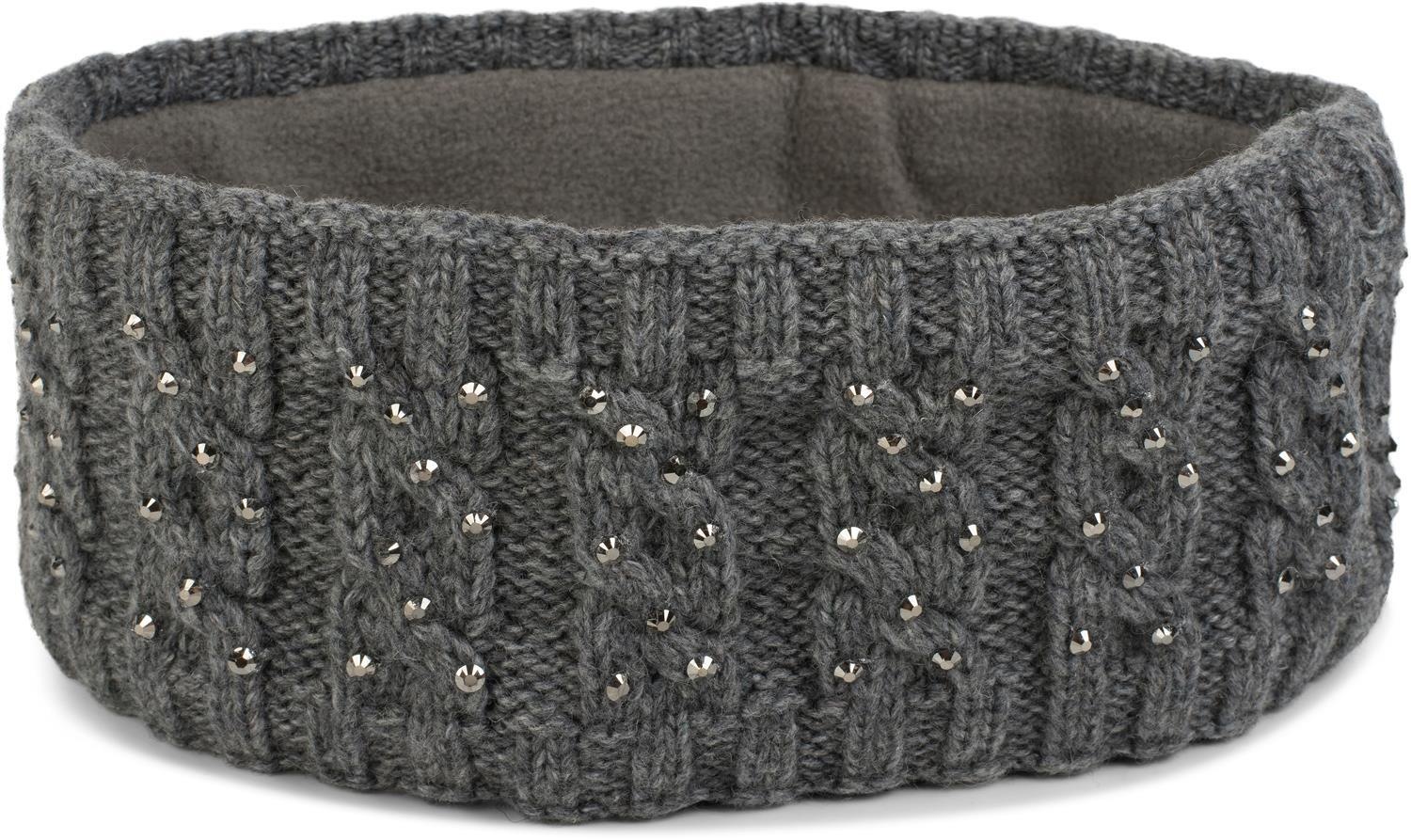 styleBREAKER Stirnband "Stirnband mit Zopfmuster & Strass" 1 Stk.