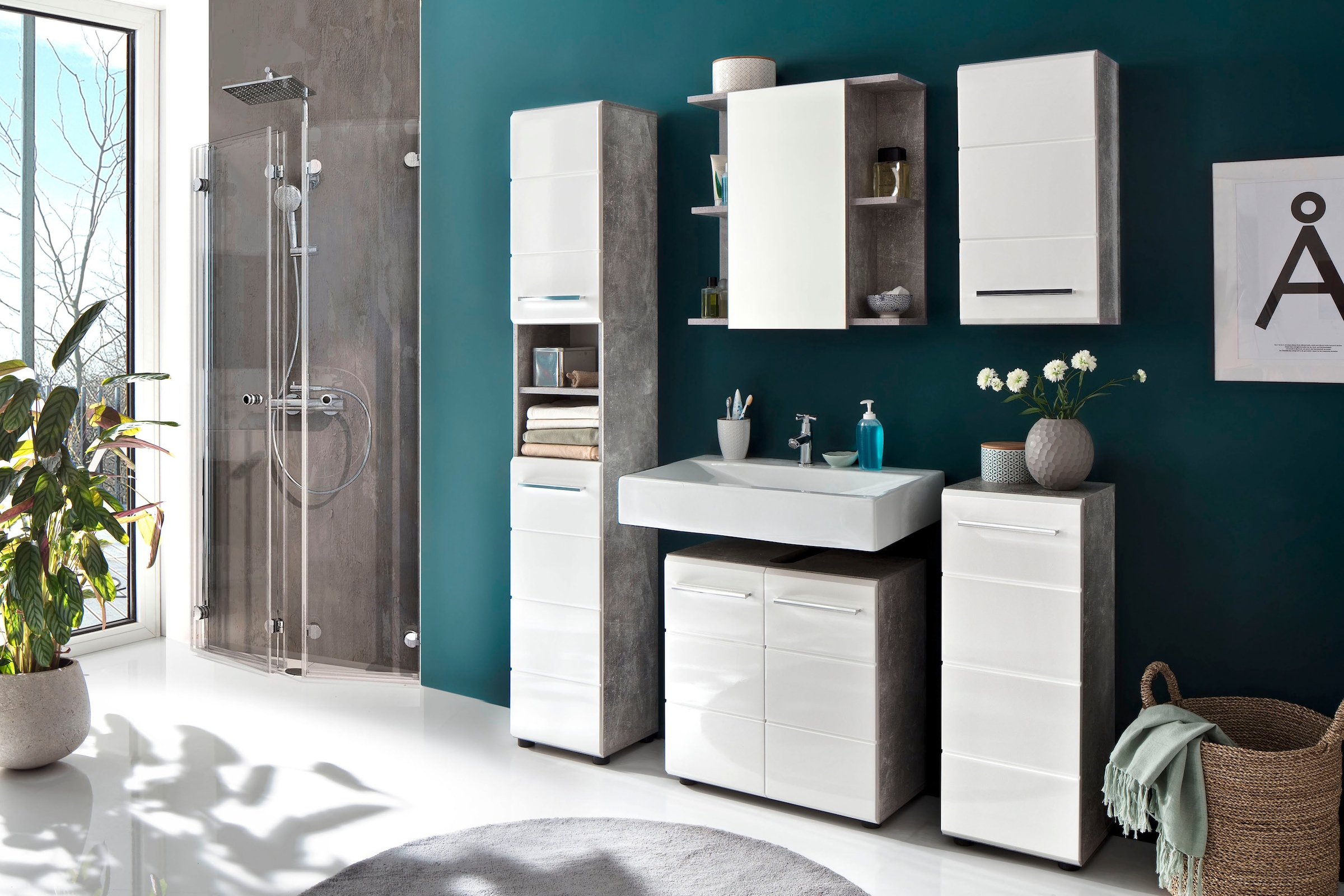 trendteam Spiegelschrank »Nano« Spiegelschrank mit 4 Einlegeböden - (B/T/H) 60/20/62 cm
