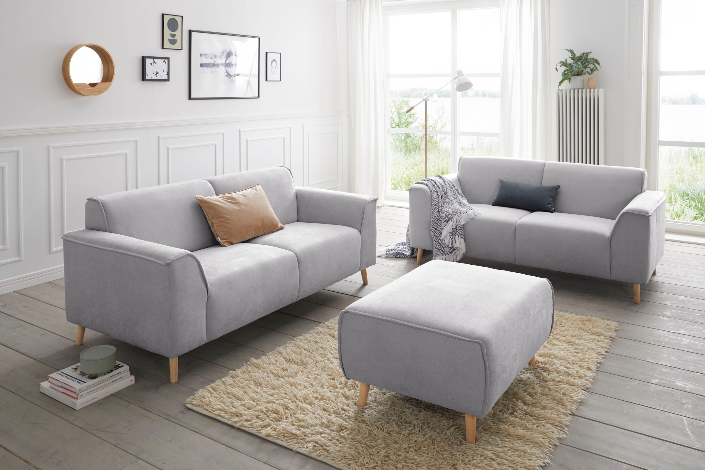 andas 2-Sitzer »Janek«, mit Federkern und Keder in scandinavischem Design