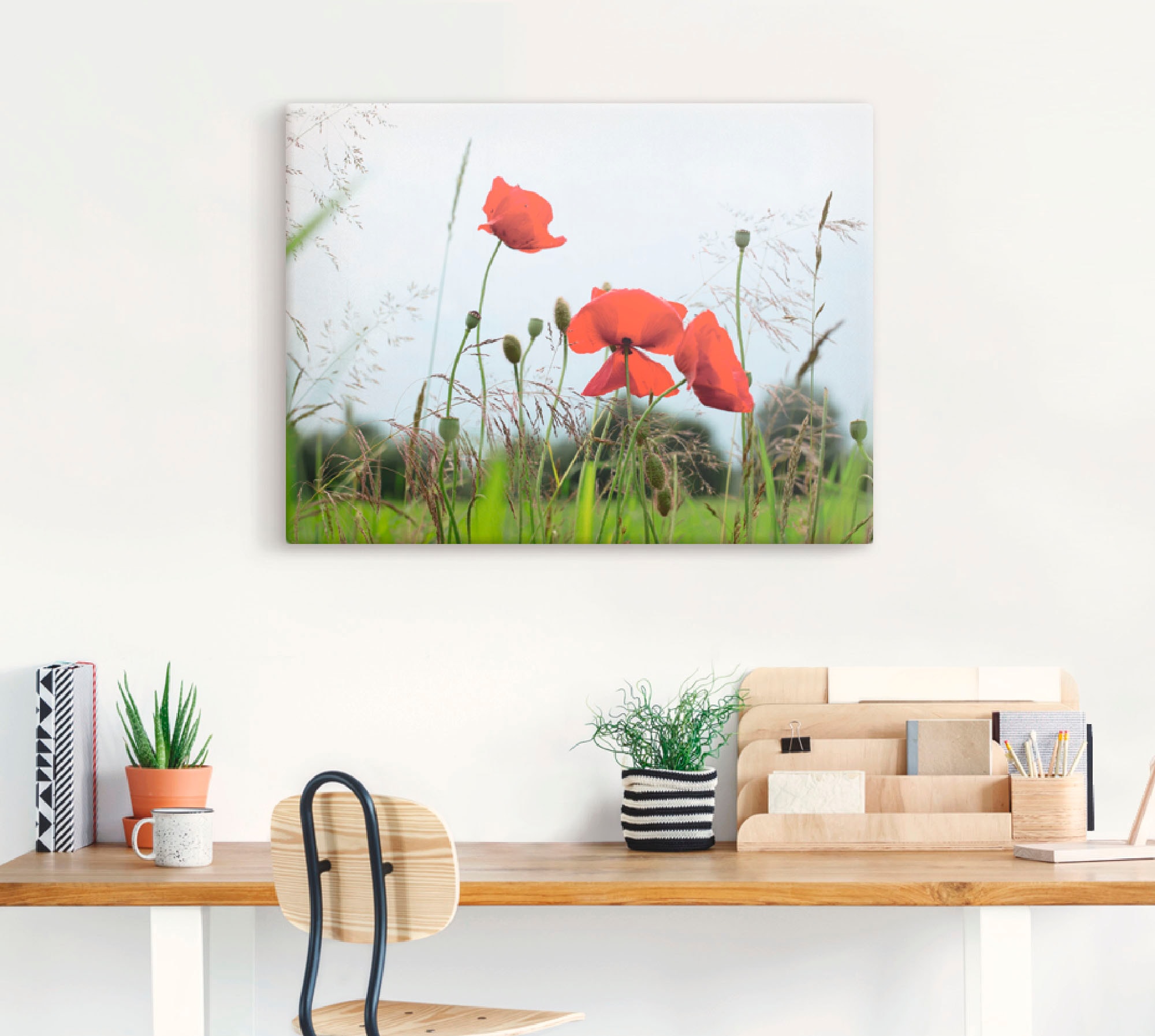 Artland Leinwandbild »Mohnblumen I«, Blumen, (1 St.), auf Keilrahmen gespannt