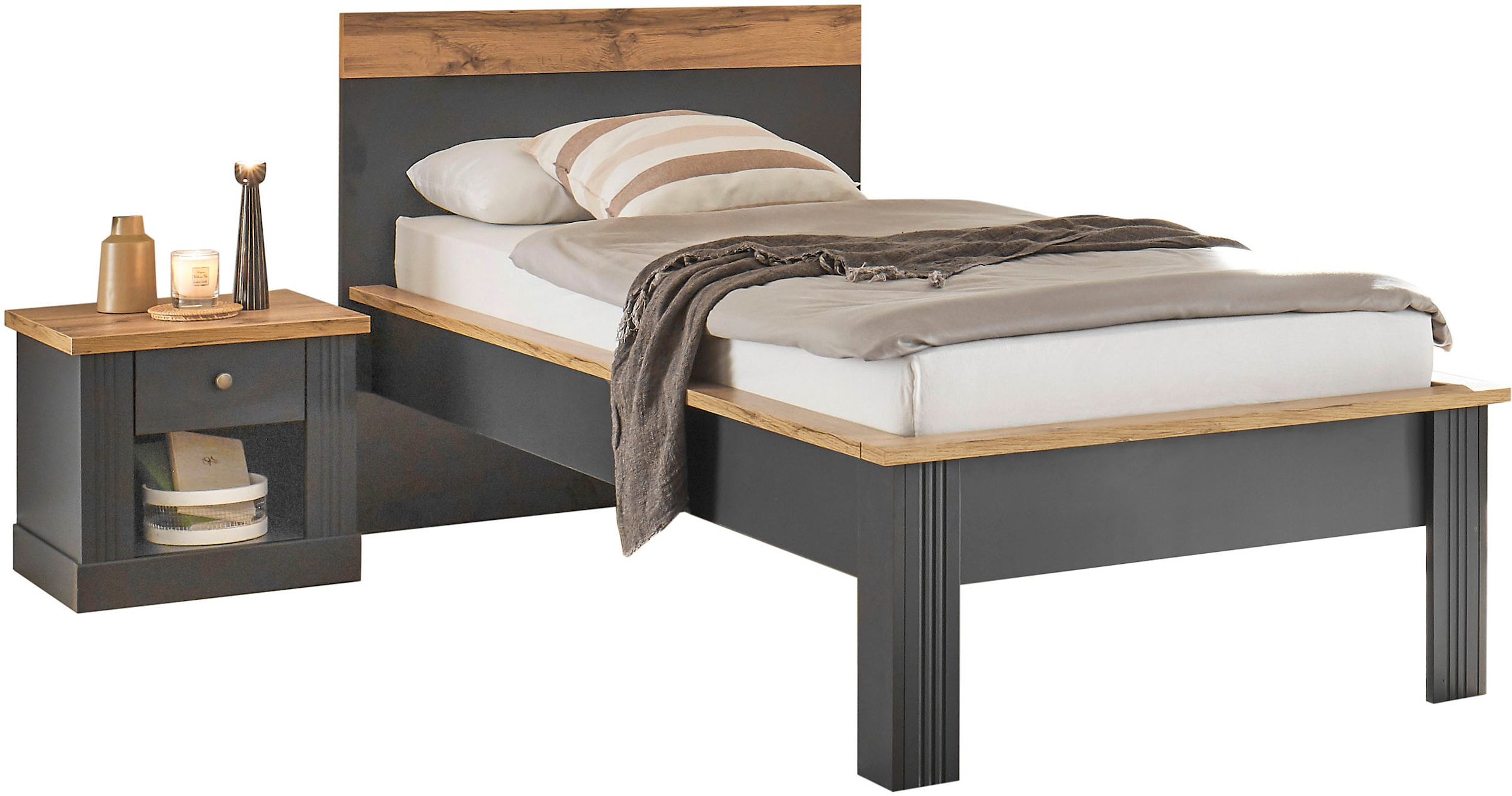OTTO home Schlafzimmer-Set "Westminster" Bett Breite Liegefläche 90 oder 140cm und 1 Nachtkommode