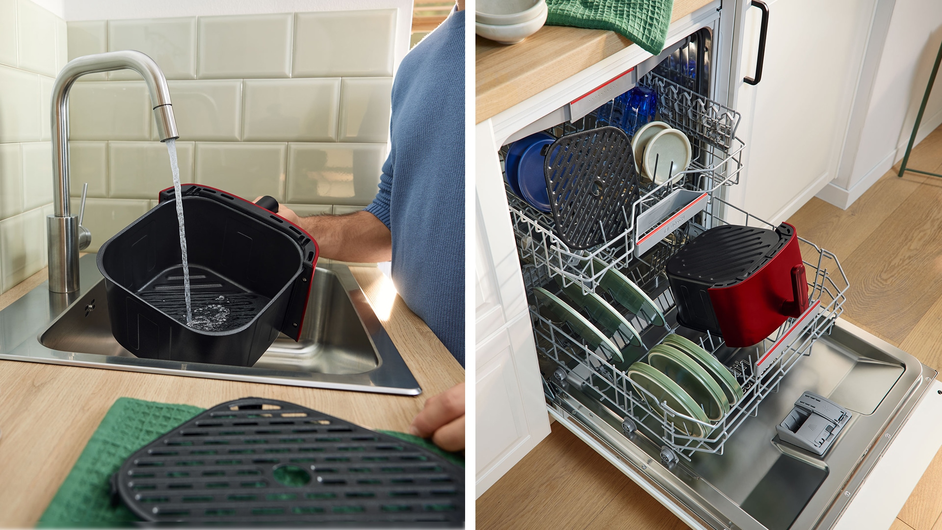 BOSCH Heißluftfritteuse »Air Fryer Serie 4, MAF462B0, 6,1l, 2 Heizelemente, 7 Programme« 2050 W Auftaufunktion, Korb/Gitter spülm.geeignet,