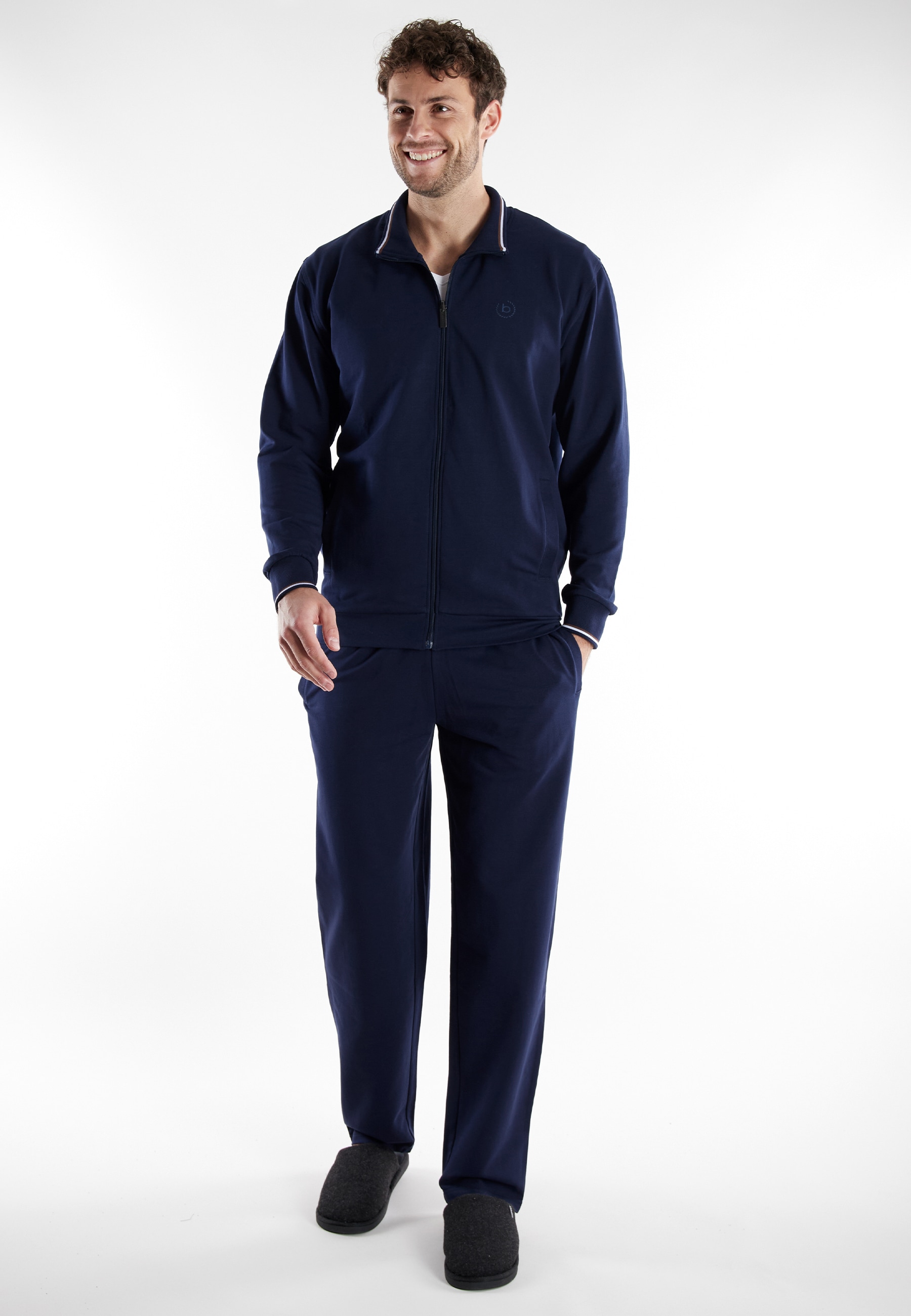 bugatti Loungeanzug "Bologna", (2 tlg.), Langarm, lange Hose, mit Seitentas günstig online kaufen