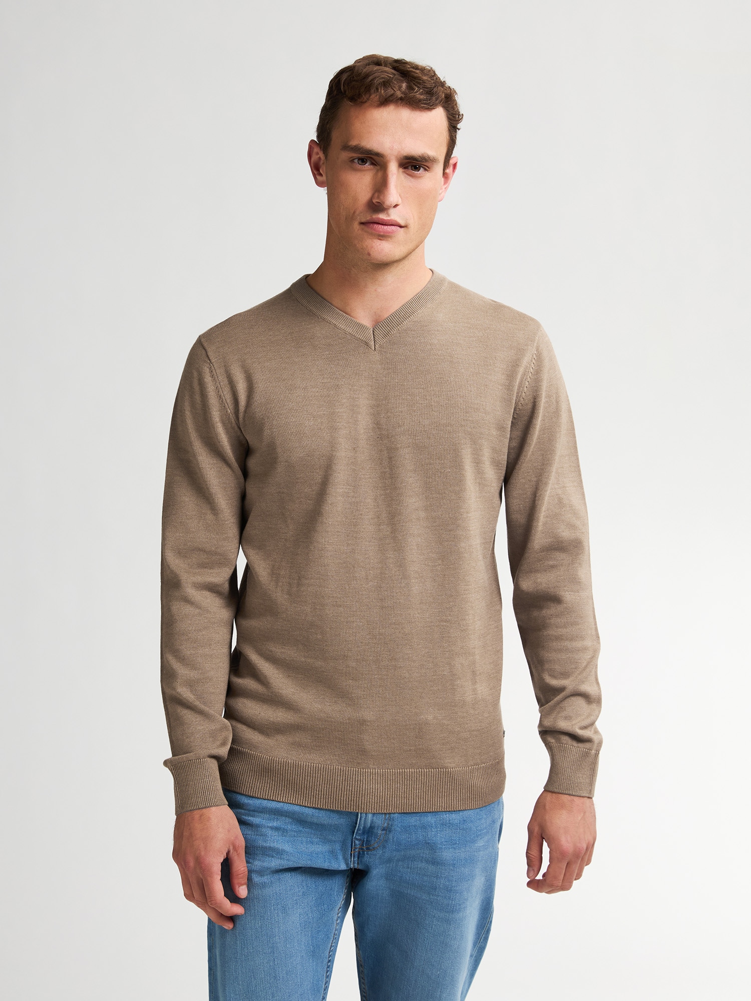 Petrol Industries V-Ausschnitt-Pullover "V-Neck Basi" Materialmix mit Baumw günstig online kaufen