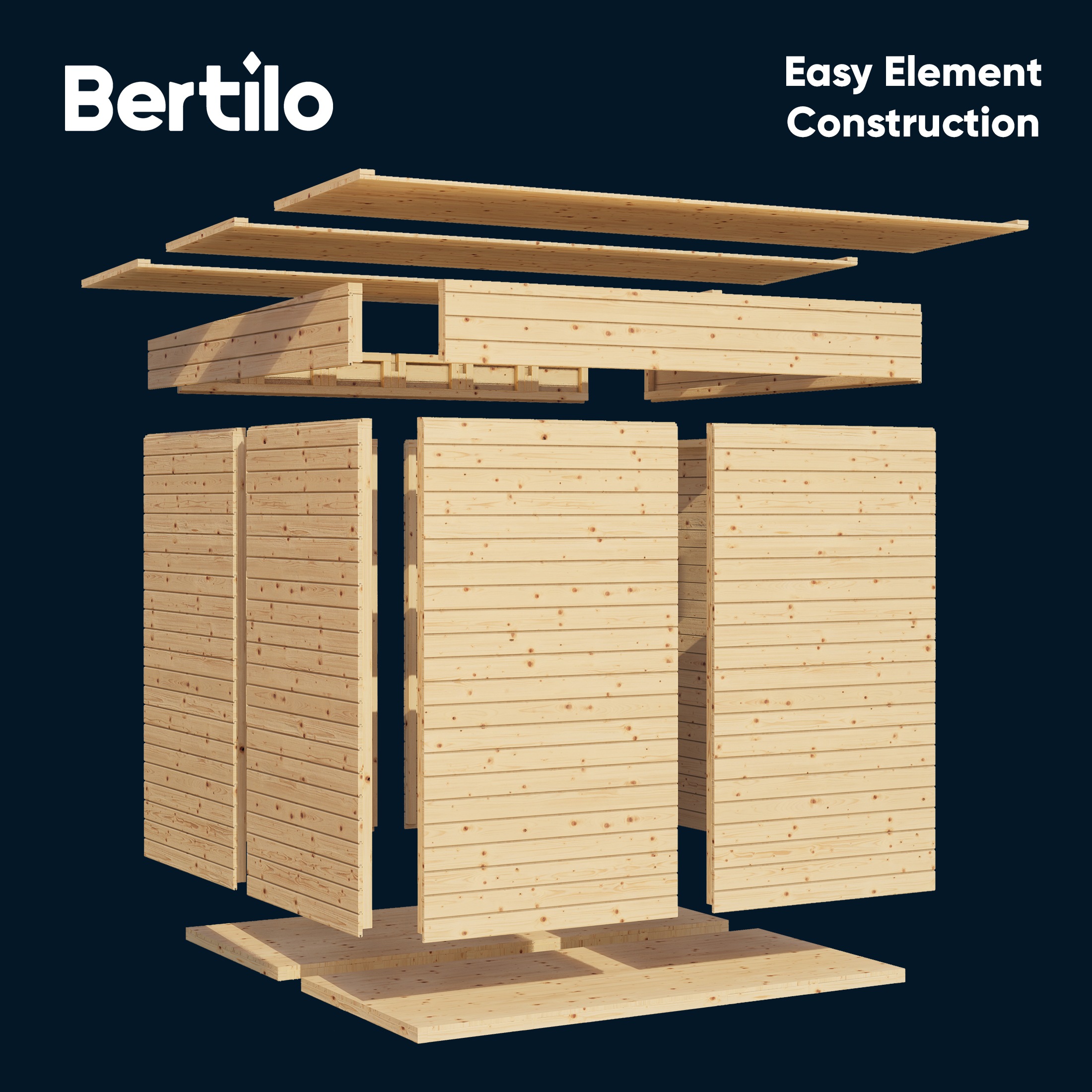 BERTILO Gartenhaus »Cubus 3 Lounge anthrazit«