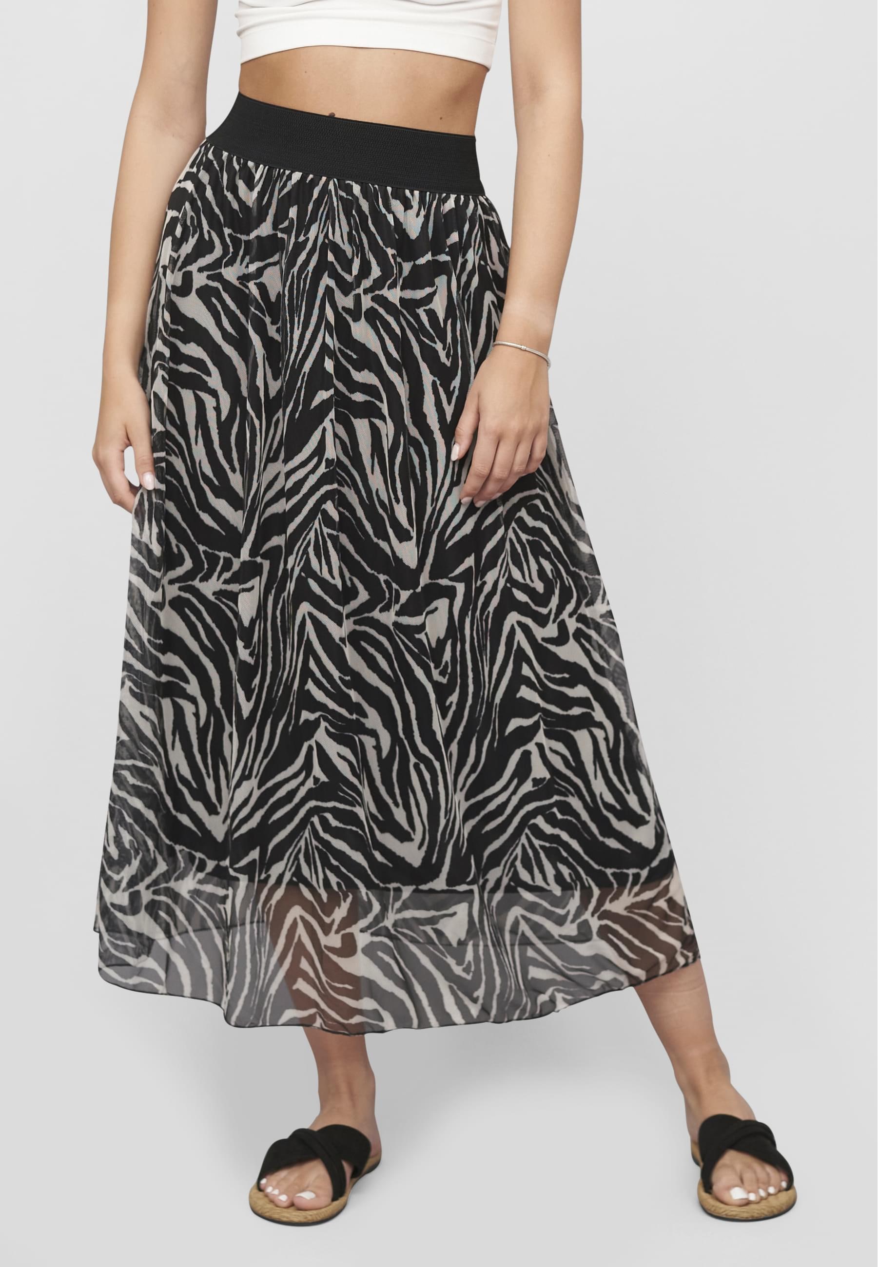 CLOUD 5IVE Sommerrock »CLOUD 5IVE Longform Skirt 2-layered with animal print«, (1 tlg.)