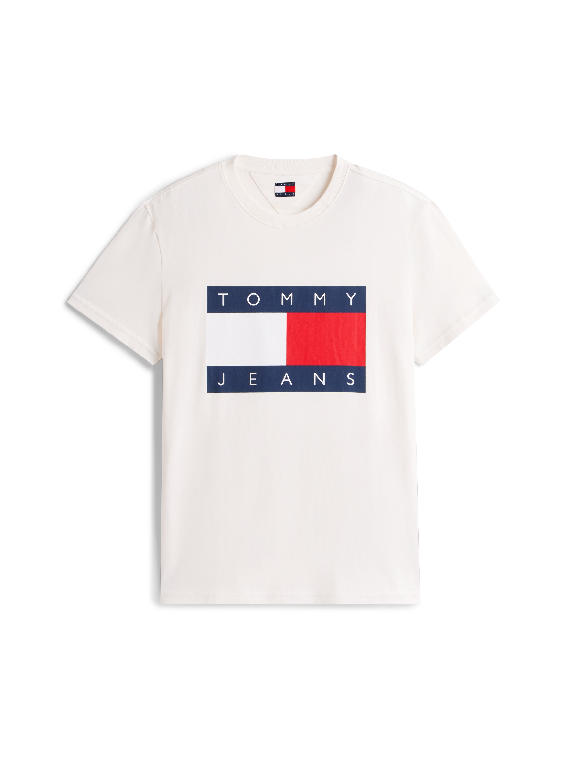 Tommy Jeans T-shirt à Manches Courtes Rwb Flag Slim Fit Ancient White L Homme 6