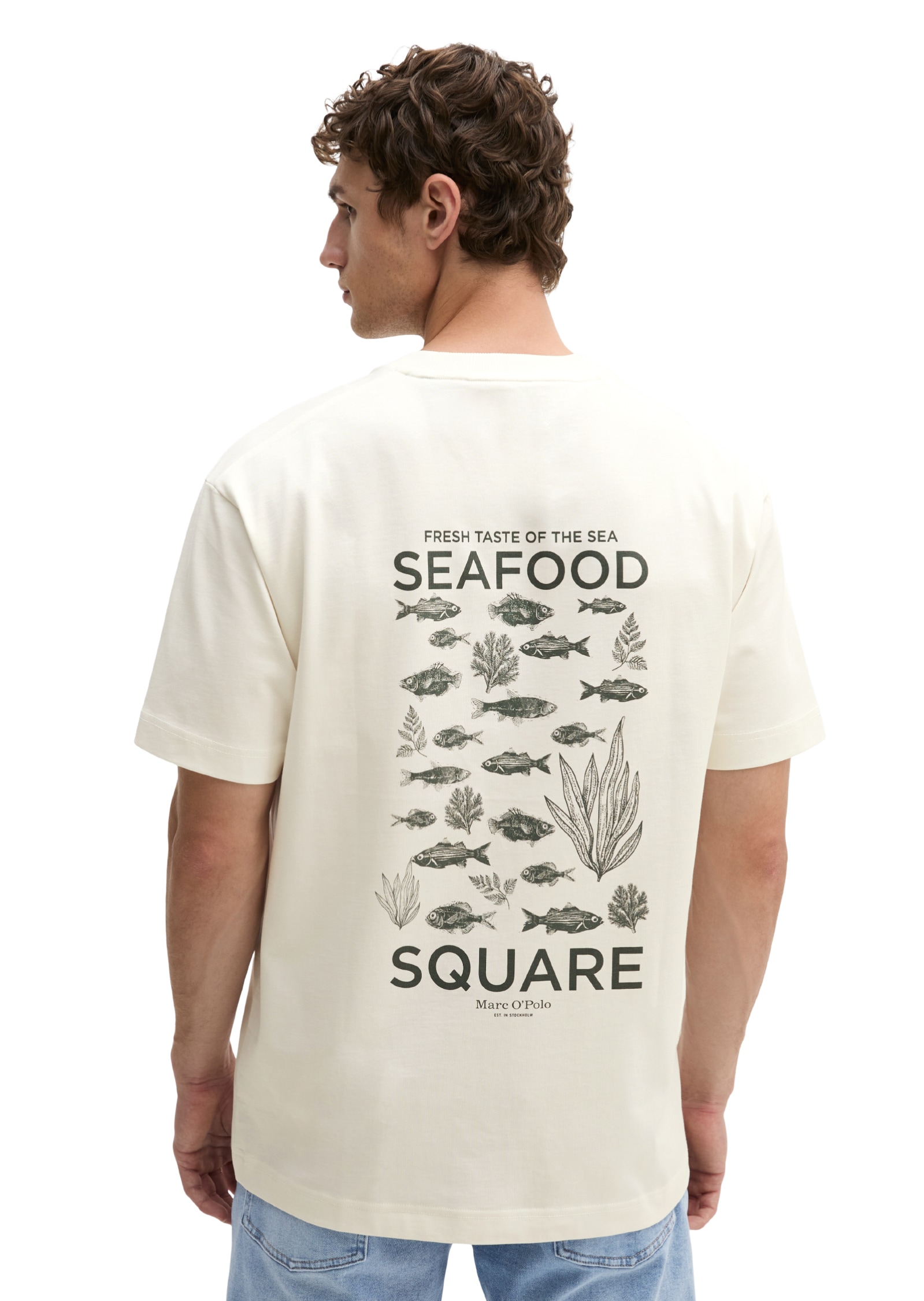Marc OPolo T-Shirt loose mit Seafood-Rückenprint