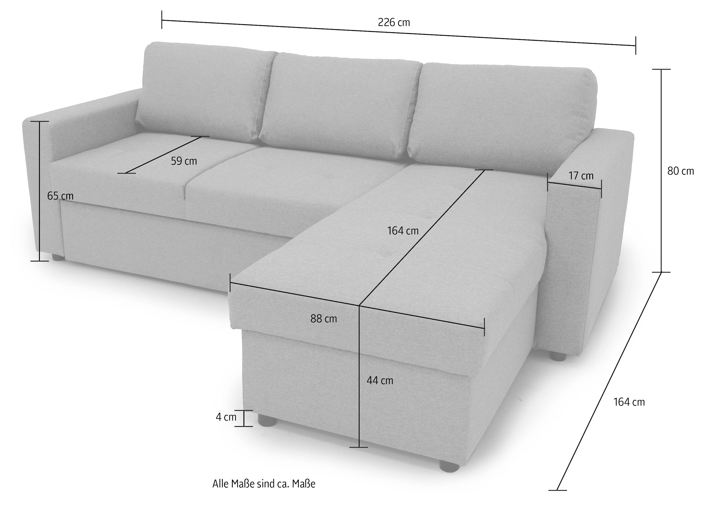 | BAUR »Gustavo«, Bettfunktion Ecksofa und inkl. Bettkasten GEPADE