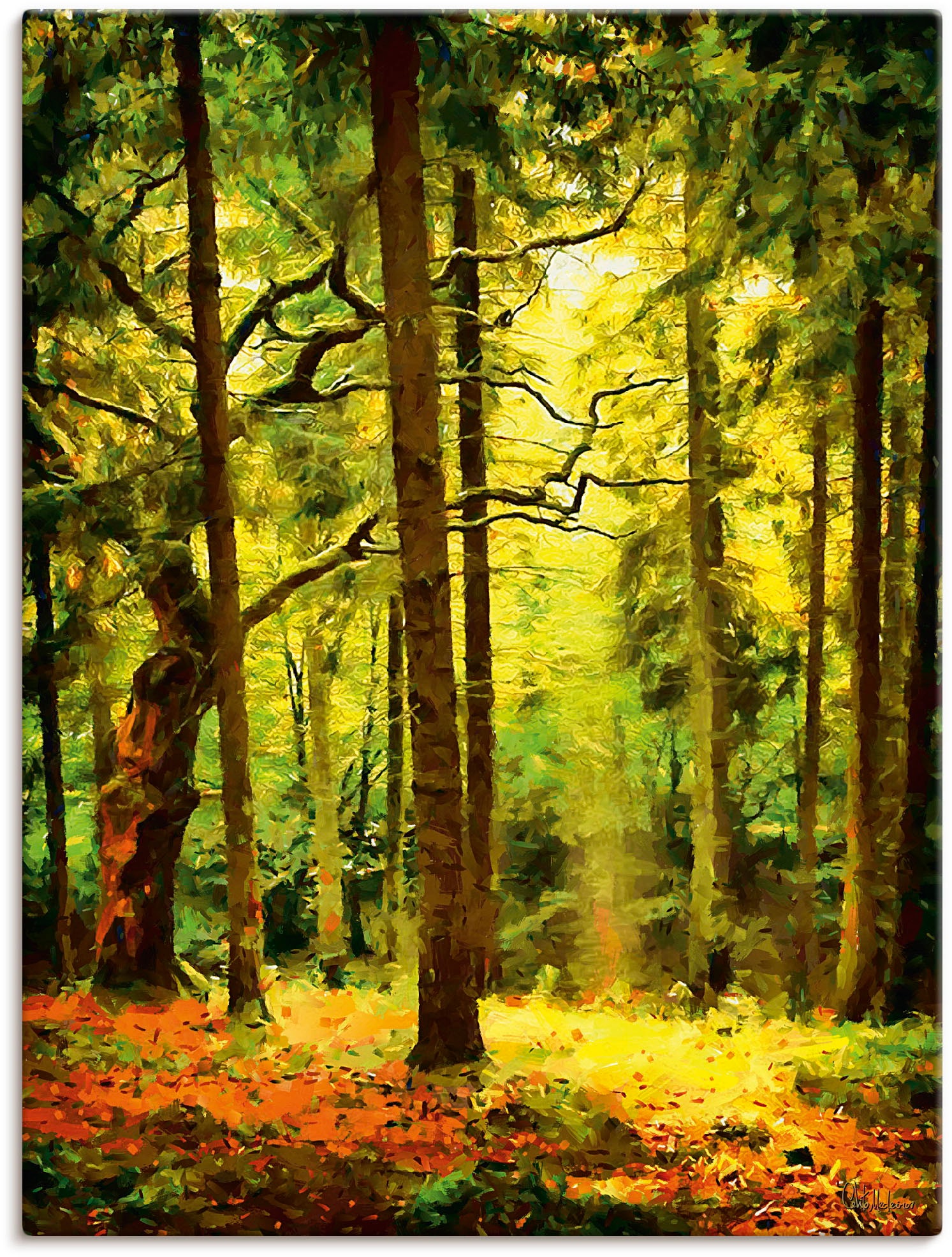 Artland Leinwandbild "Wald II" Waldbilder 1 Stk. tlg. auf Holzrahmen gespan günstig online kaufen