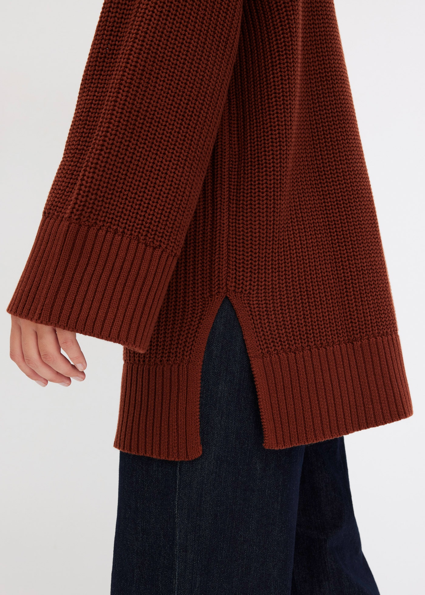 bonprix Rollkragenpullover »Oversize-Rollkragenpullover aus Baumwoll-Mix« aus Baumwoll-Mix, mit Rollkragen, mit Seitenschlitzen