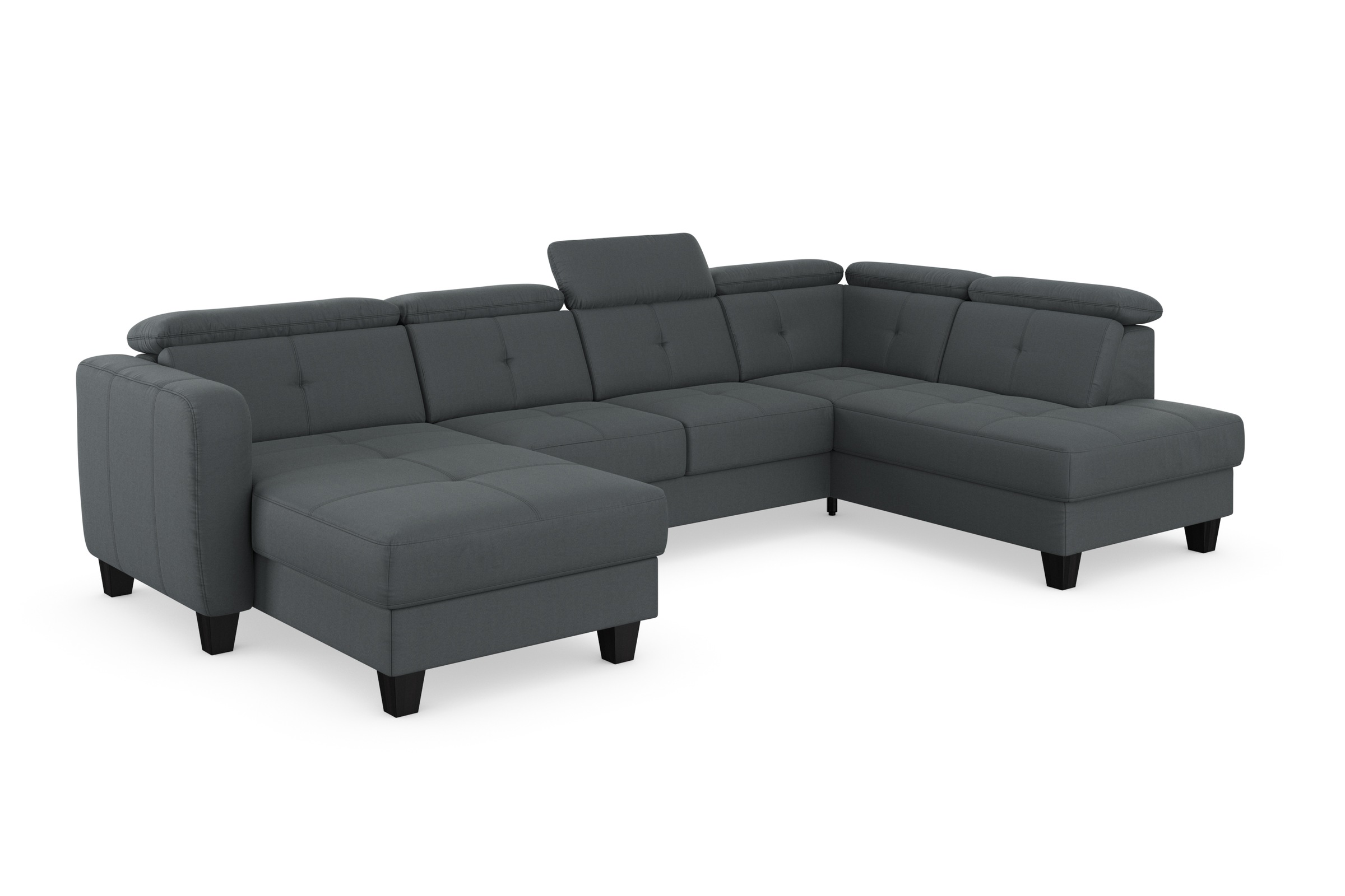 sit&more Wohnlandschaft »Belluci U-Form«, Kopfteilverstellung und Federkern, wahlweise mit Bettfunktion