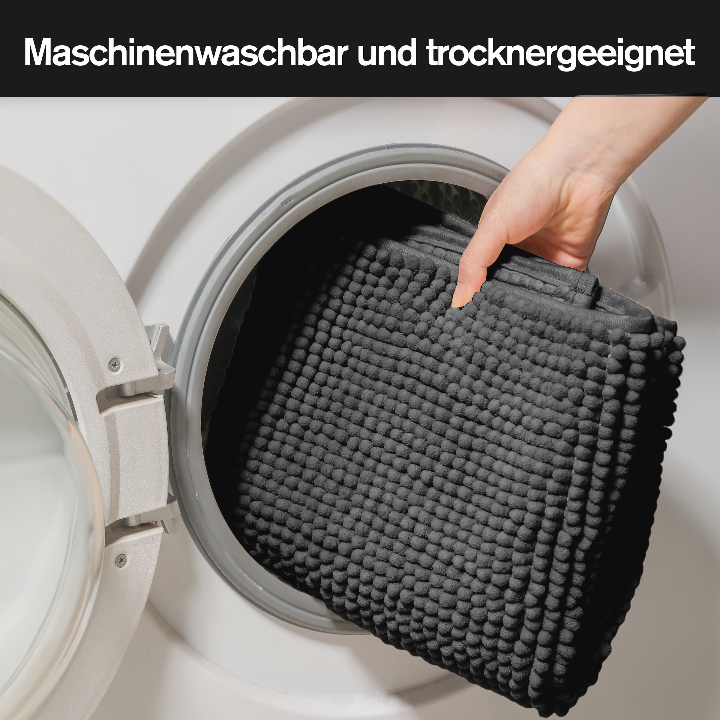 my home Badematte »Vanessa Chenille, Badvorleger, Badezimmer Teppich, Duschvorleger«, strapazierfähig-fußbodenheizungsgeeignet-schnell trocknend, Uni Farben, besonders weich