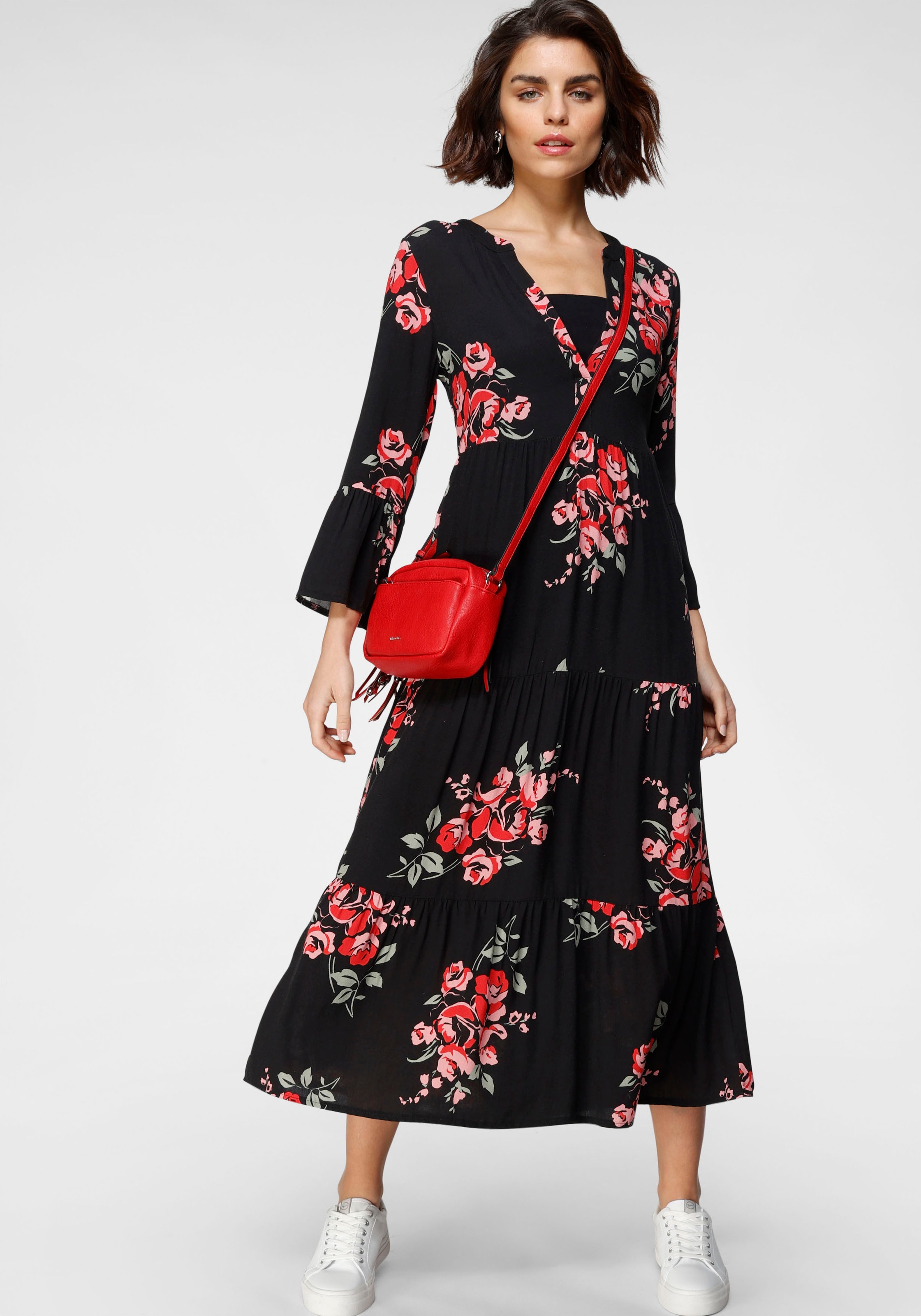 Tamaris Maxikleid, mit Volantärmeln für bestellen | BAUR