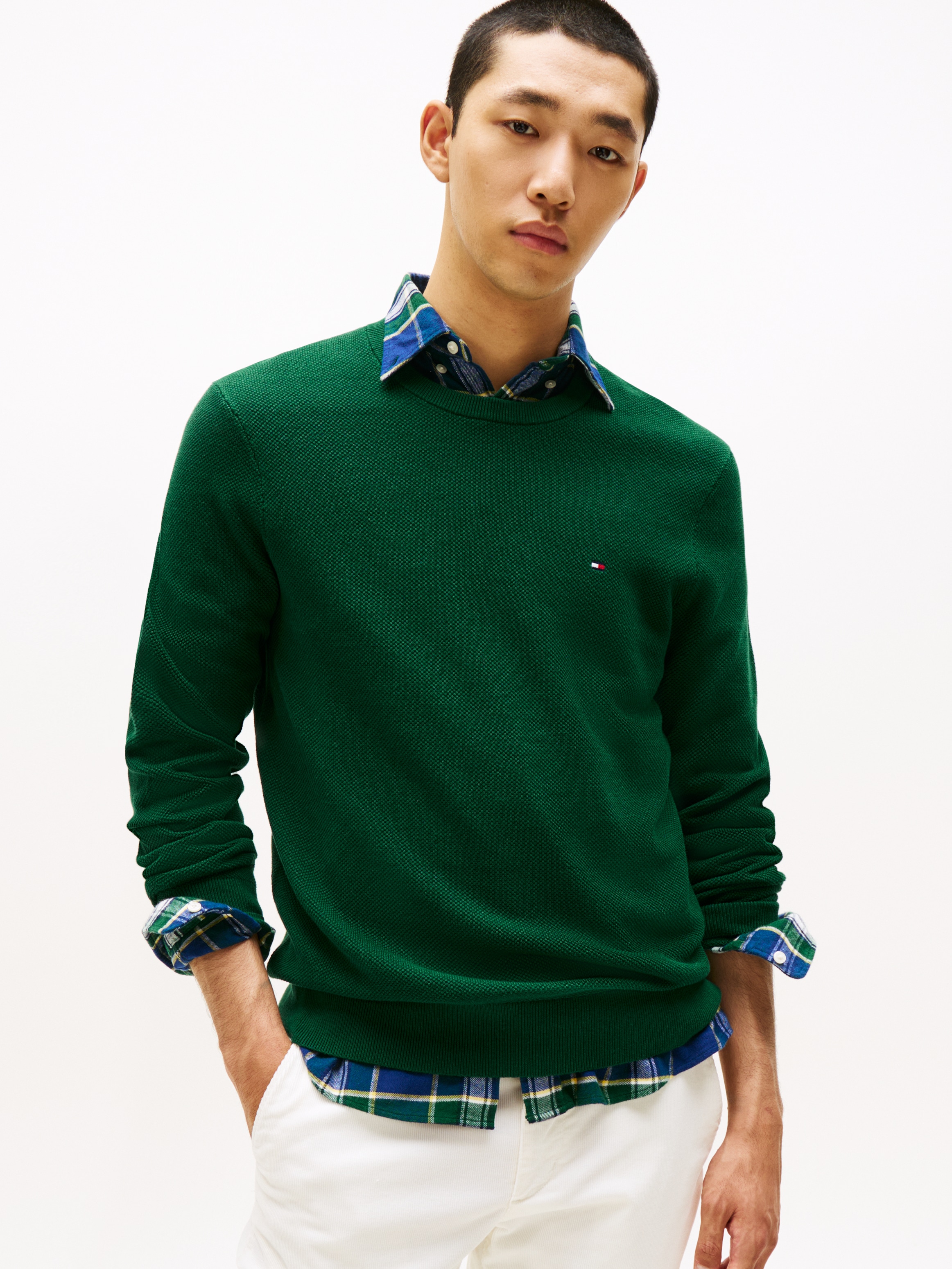 Tommy Hilfiger Rundhalspullover "ESSENTIAL STRUCTURE CREW NECK mit Struktur günstig online kaufen