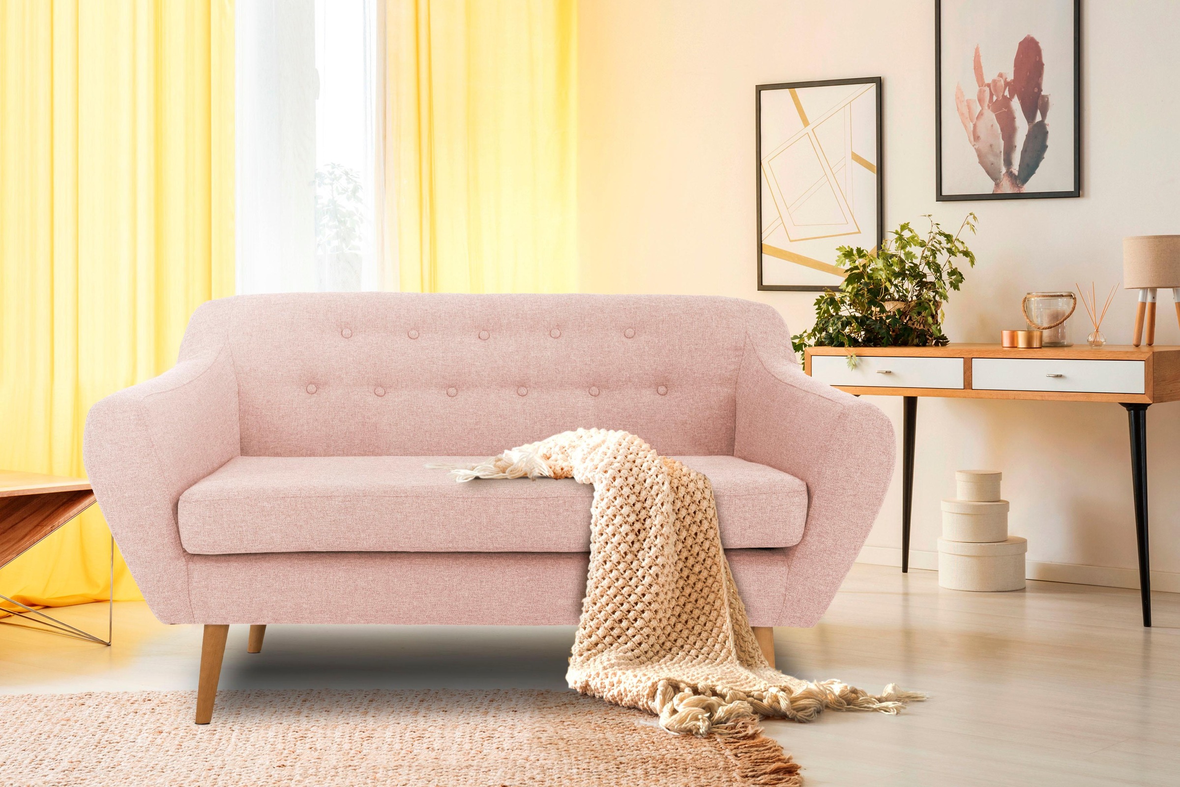 Home affaire 2-Sitzer "Renne" mit Heftung im Rücken im skandinavischem Stil günstig online kaufen