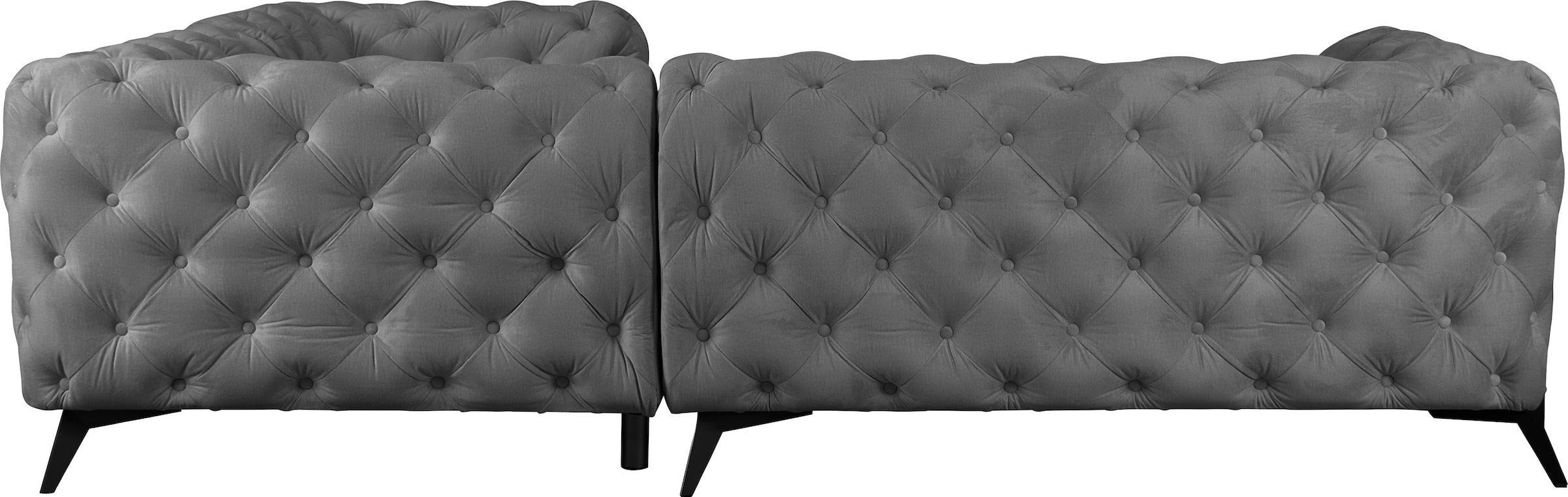 Leonique Chesterfield-Sofa »Amaury L-Form«, Chesterfield-Optik, Breite/Tiefe je 262 cm, Fußfarbe wählbar