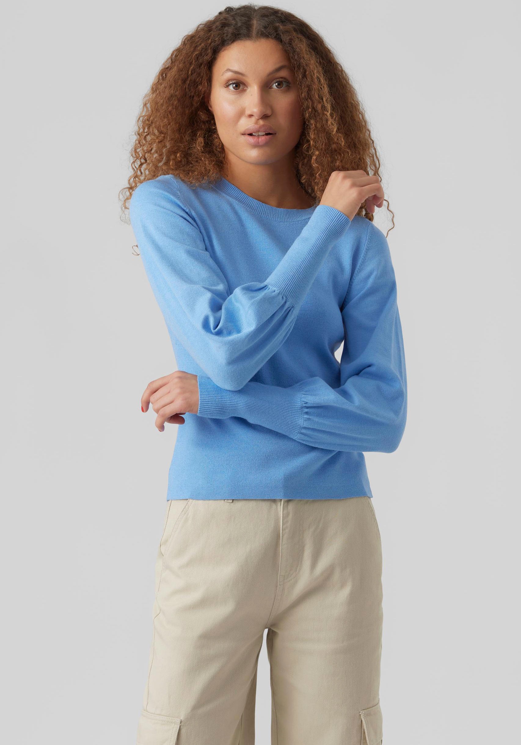 Vero Moda Rundhalspullover »VMHOLLYKARISPUFF LS O-NECK PULLOV GA BOO« kaufen